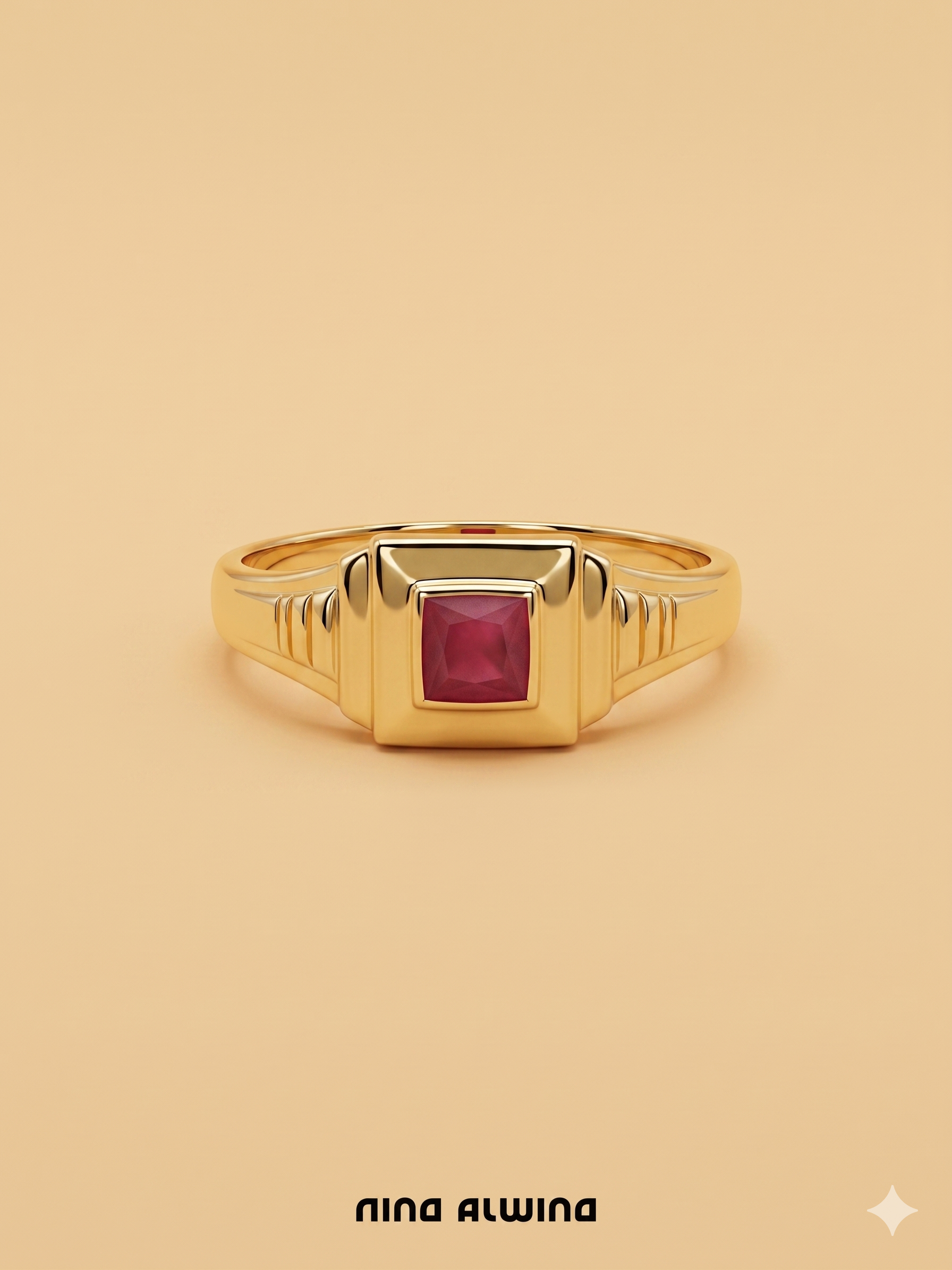 #1067 8k Ring mit Rubin - RG 53
