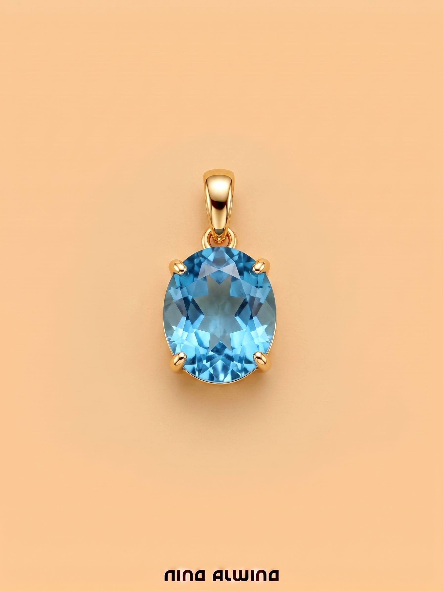 #1292 8k Anhänger mit Blautopas - 1.8cm