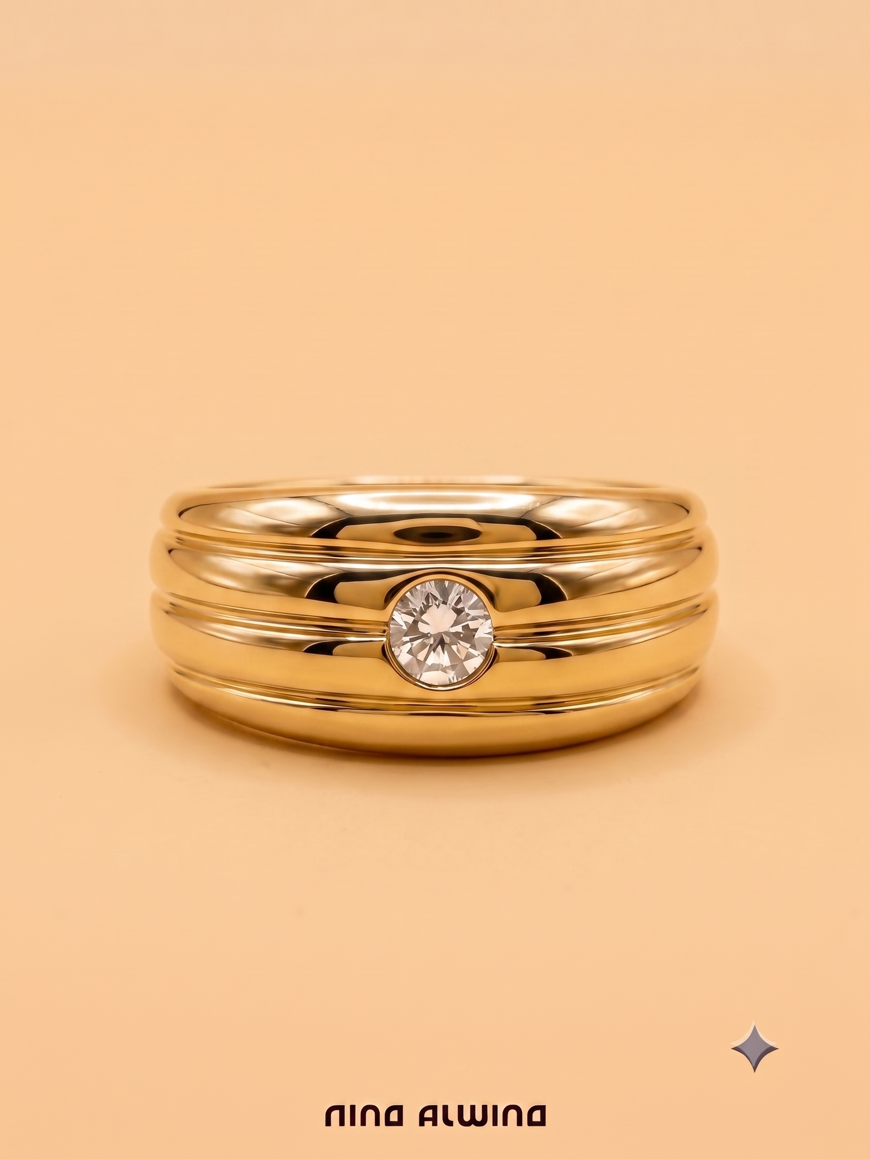 #1165 14k Ring mit Diamant - RG 55