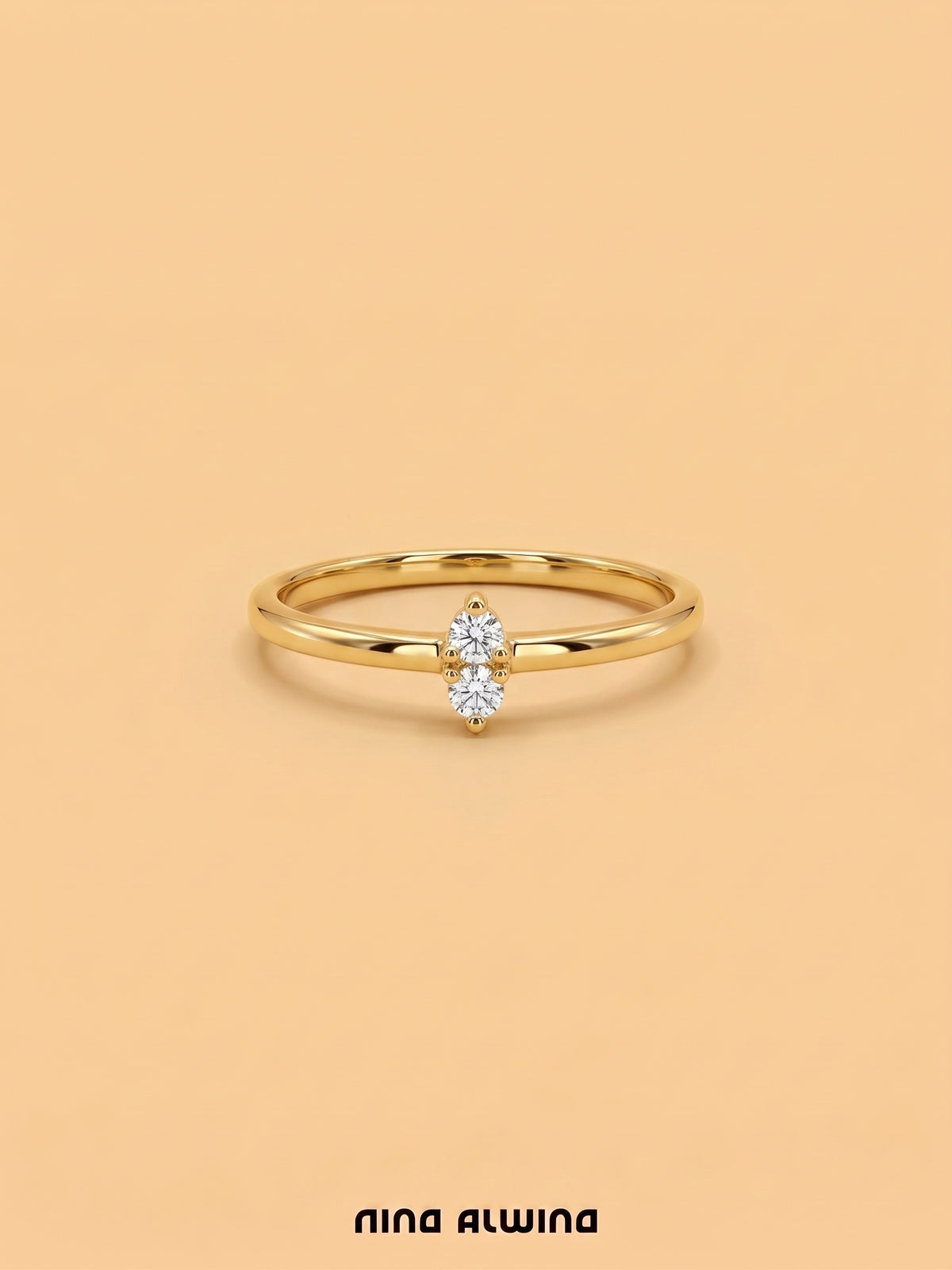 #1366 10k Ring mit 2 Diamanten - RG 51