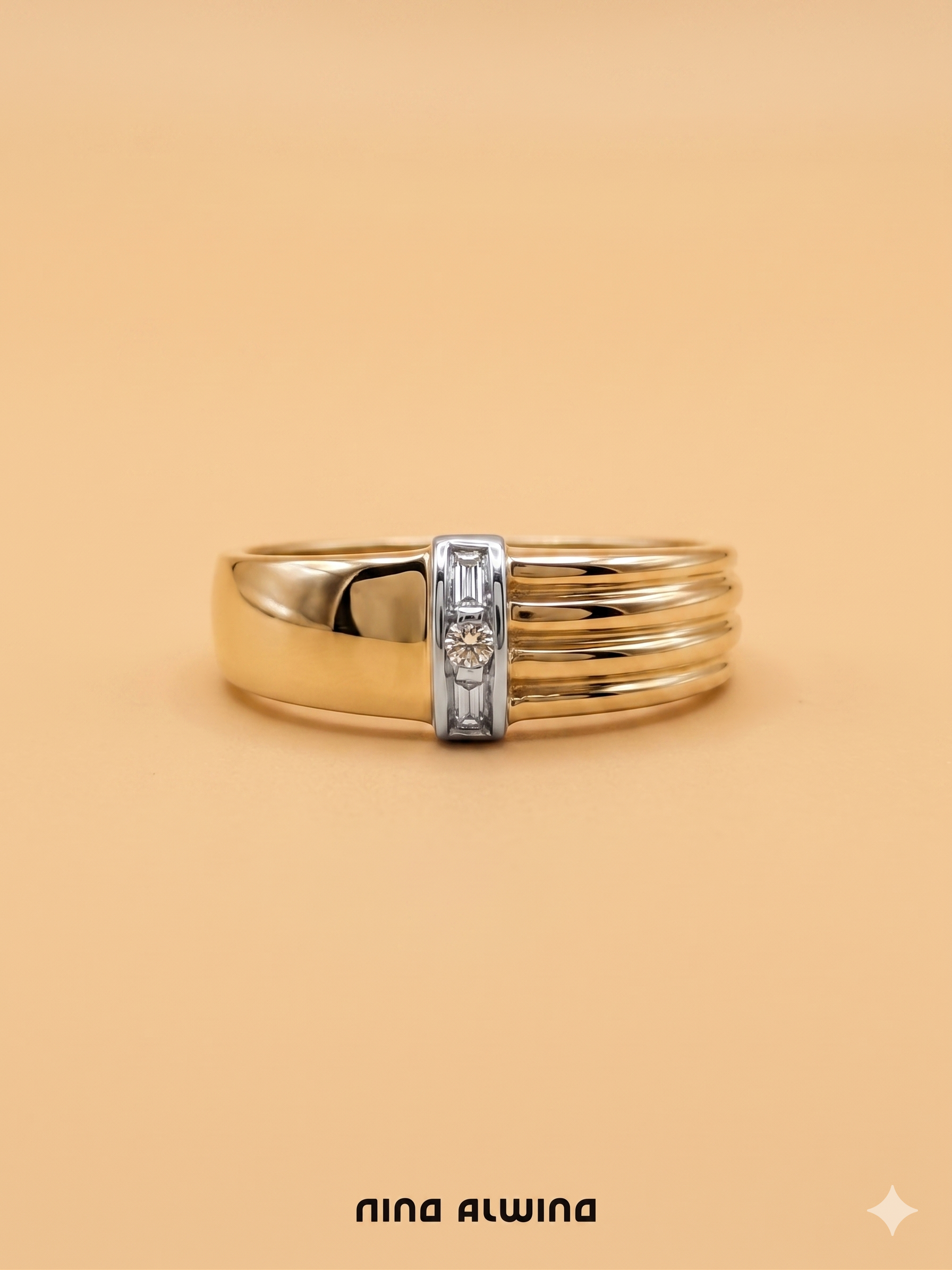 #1083 8k Ring mit Diamant - RG 53