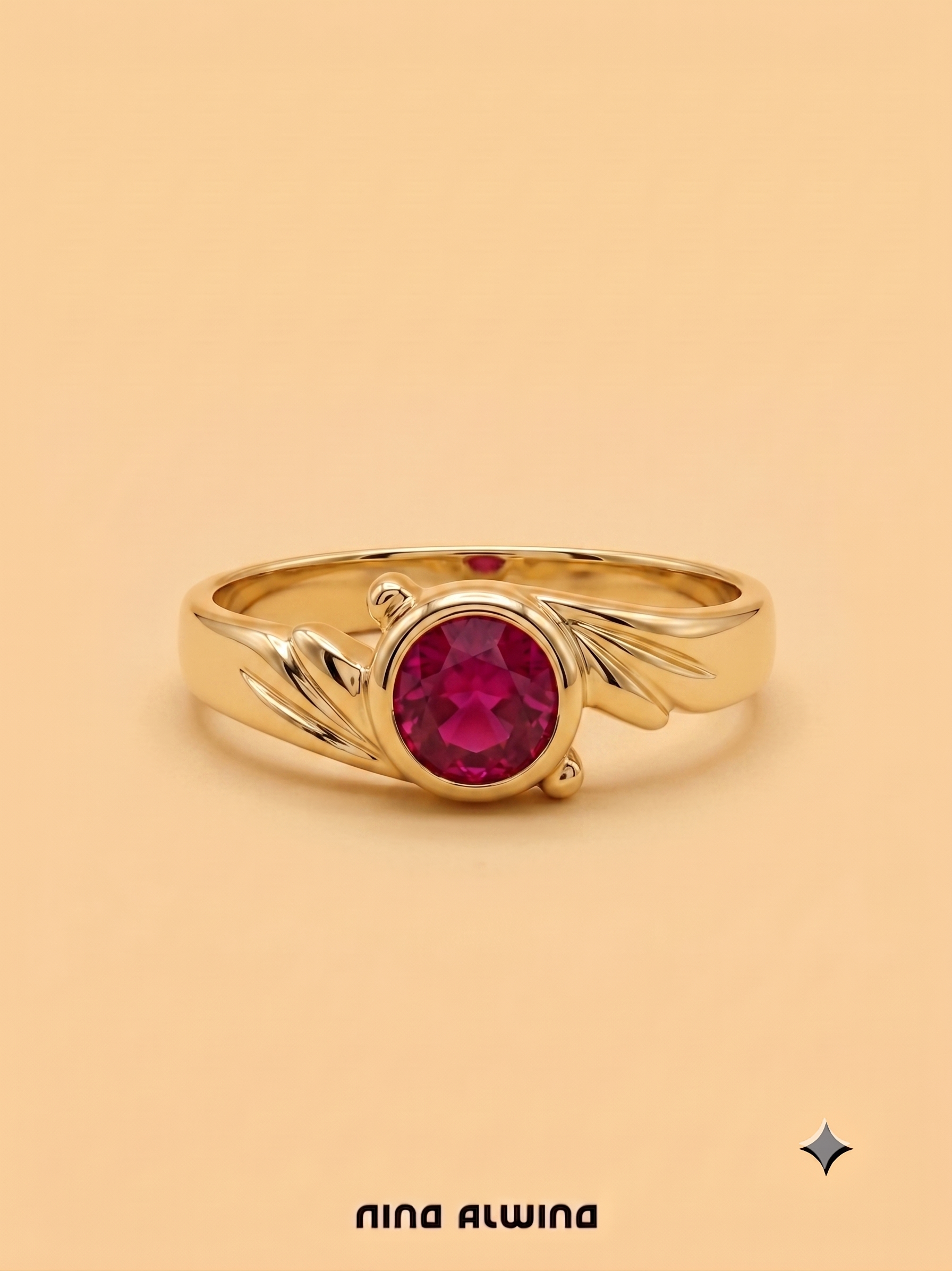 #1103 Massiver 8k Ring mit Rubin - RG 55