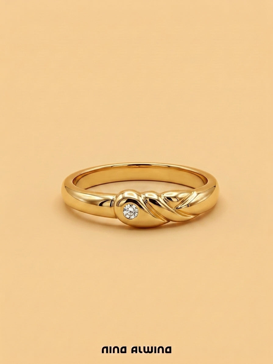 #1282 8k Ring mit Diamant - RG 57