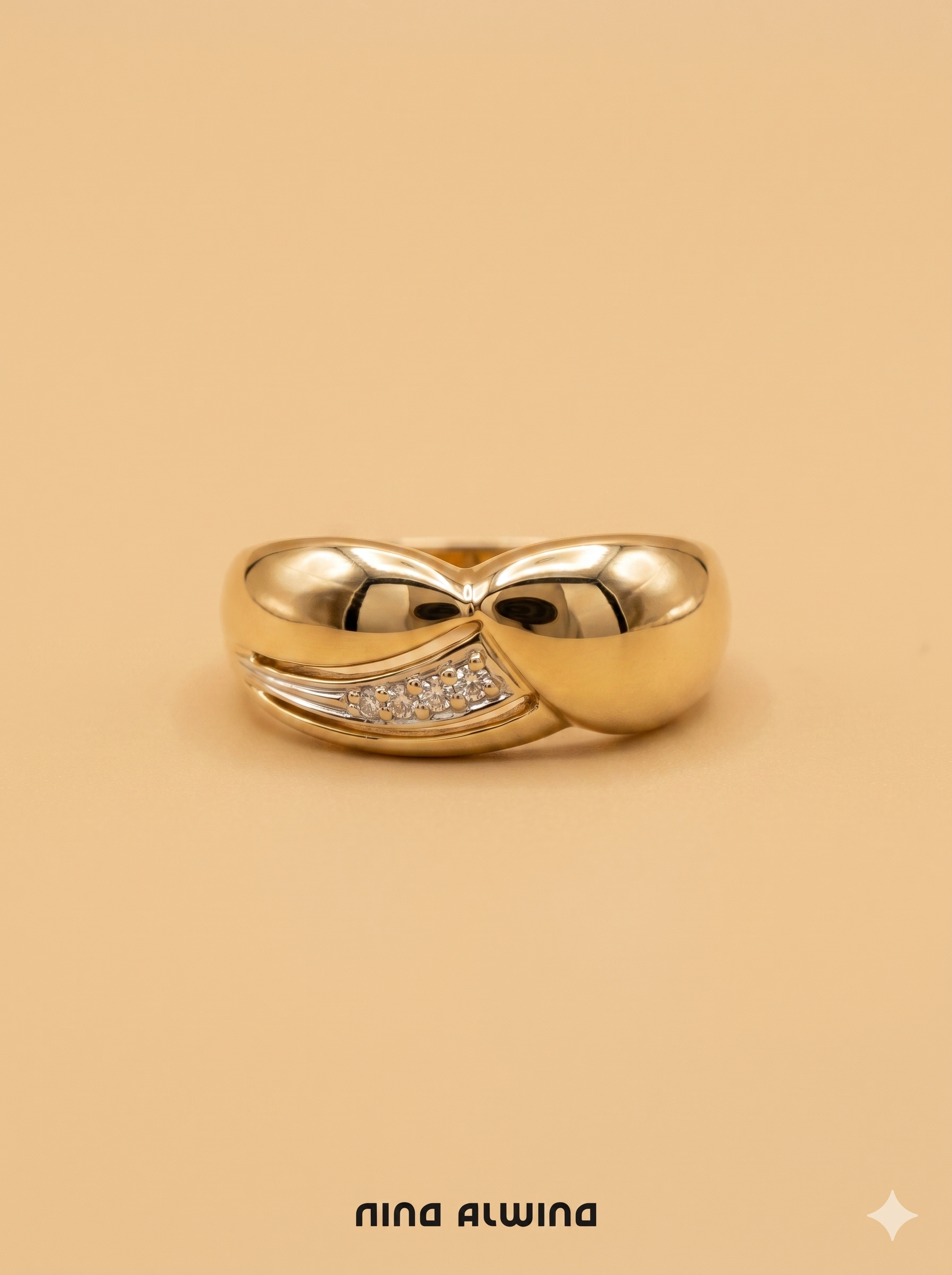 #922 8k Ring mit Diamant - RG 56