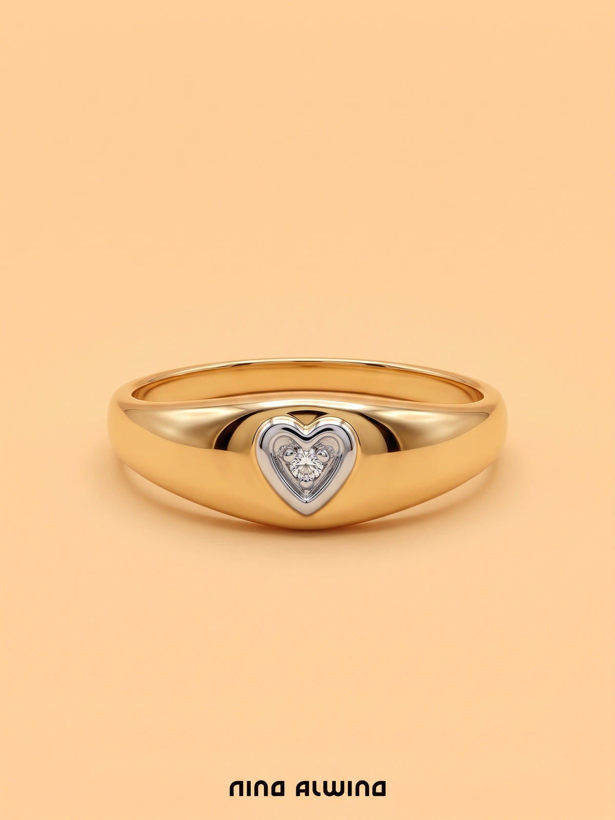 #1399 8k Ring with Diamond - Ring Size 53