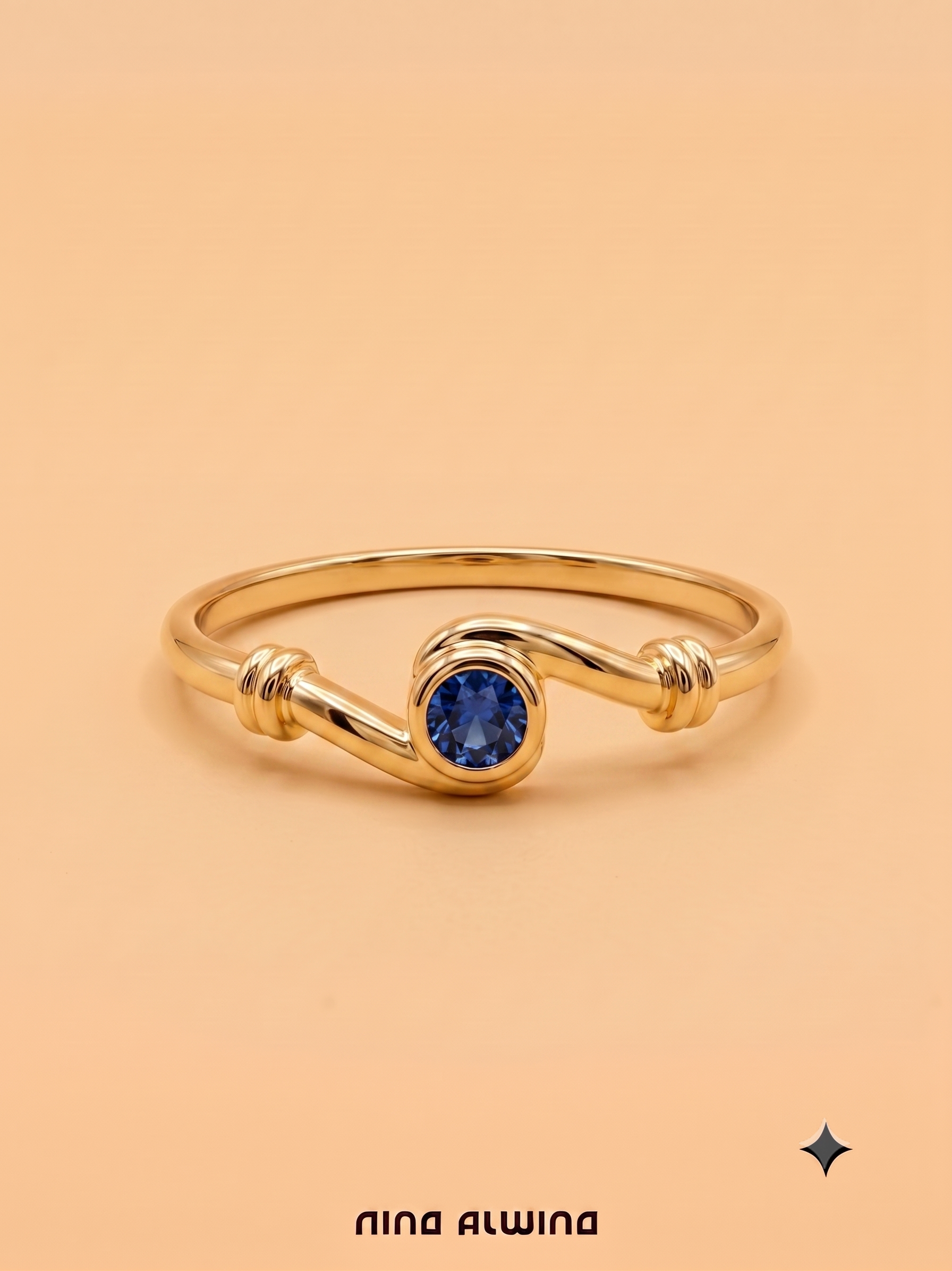 #1176 8k Ring mit Saphir - RG 53
