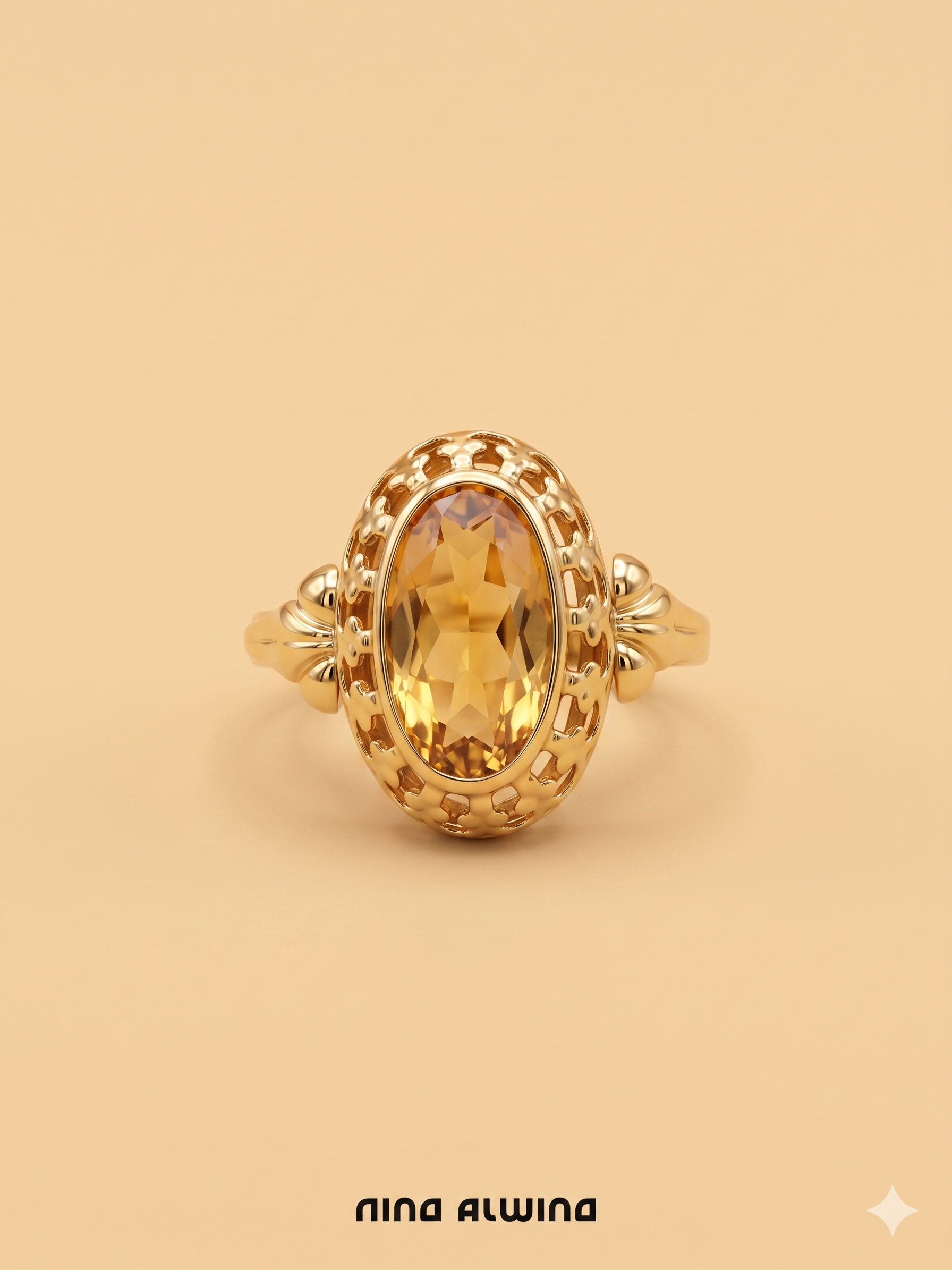 #1020 8k Ring mit Citrin - RG 62