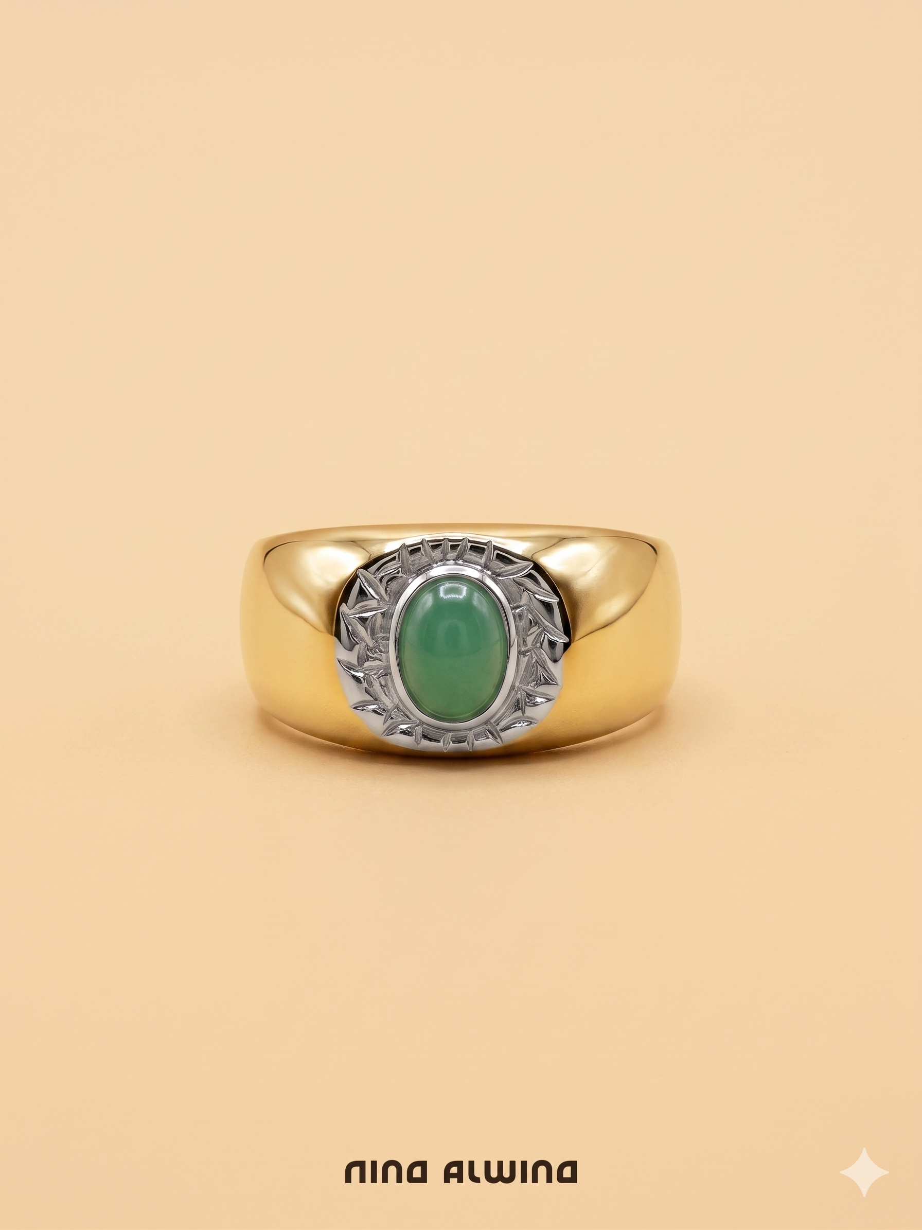 #912 8k Ring mit Chrysopras - RG 56
