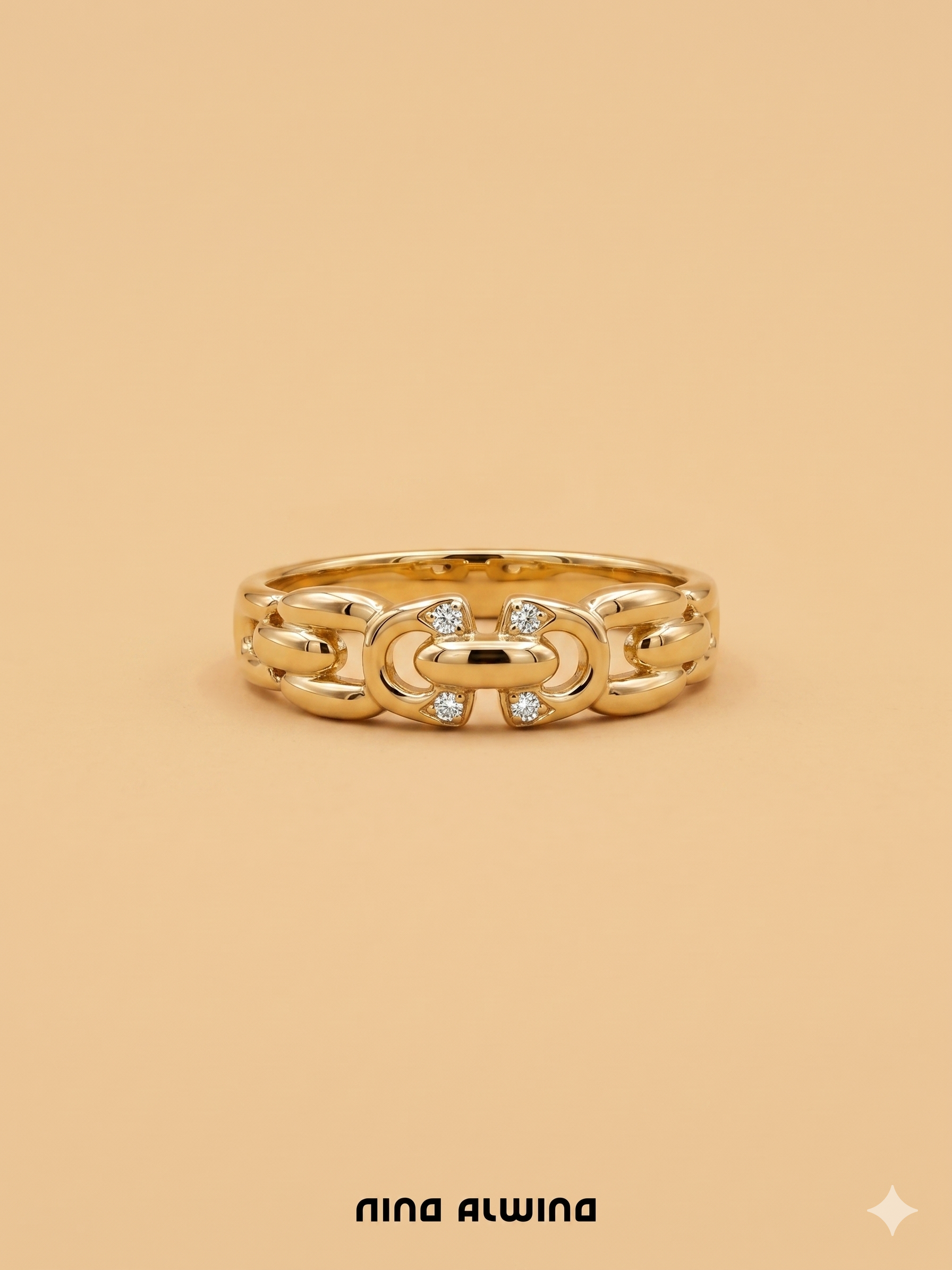 #1012 8k Ring mit 4 Diamanten - RG 55.5