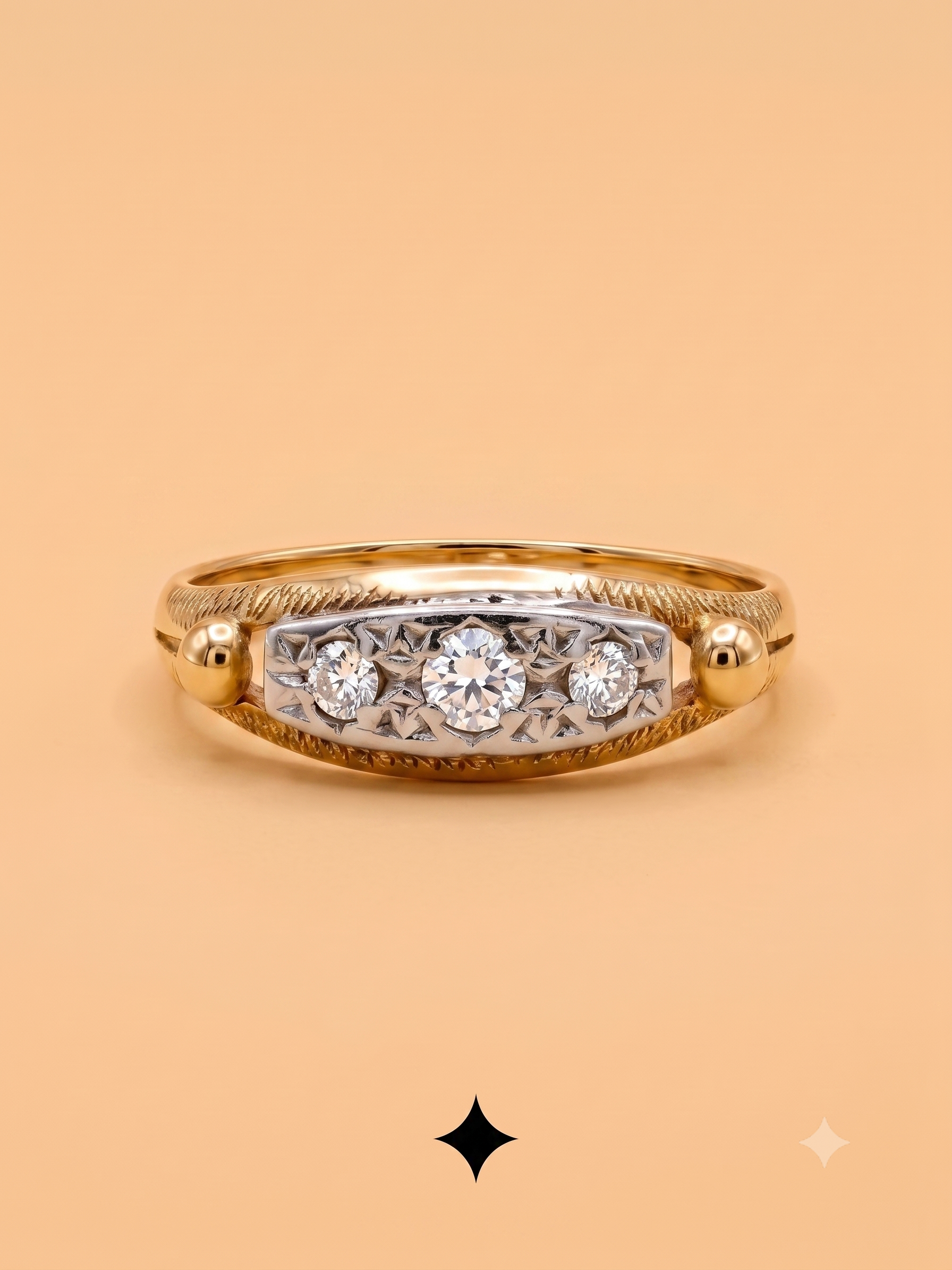 #1182 14k Ring mit Diamanten - RG 58