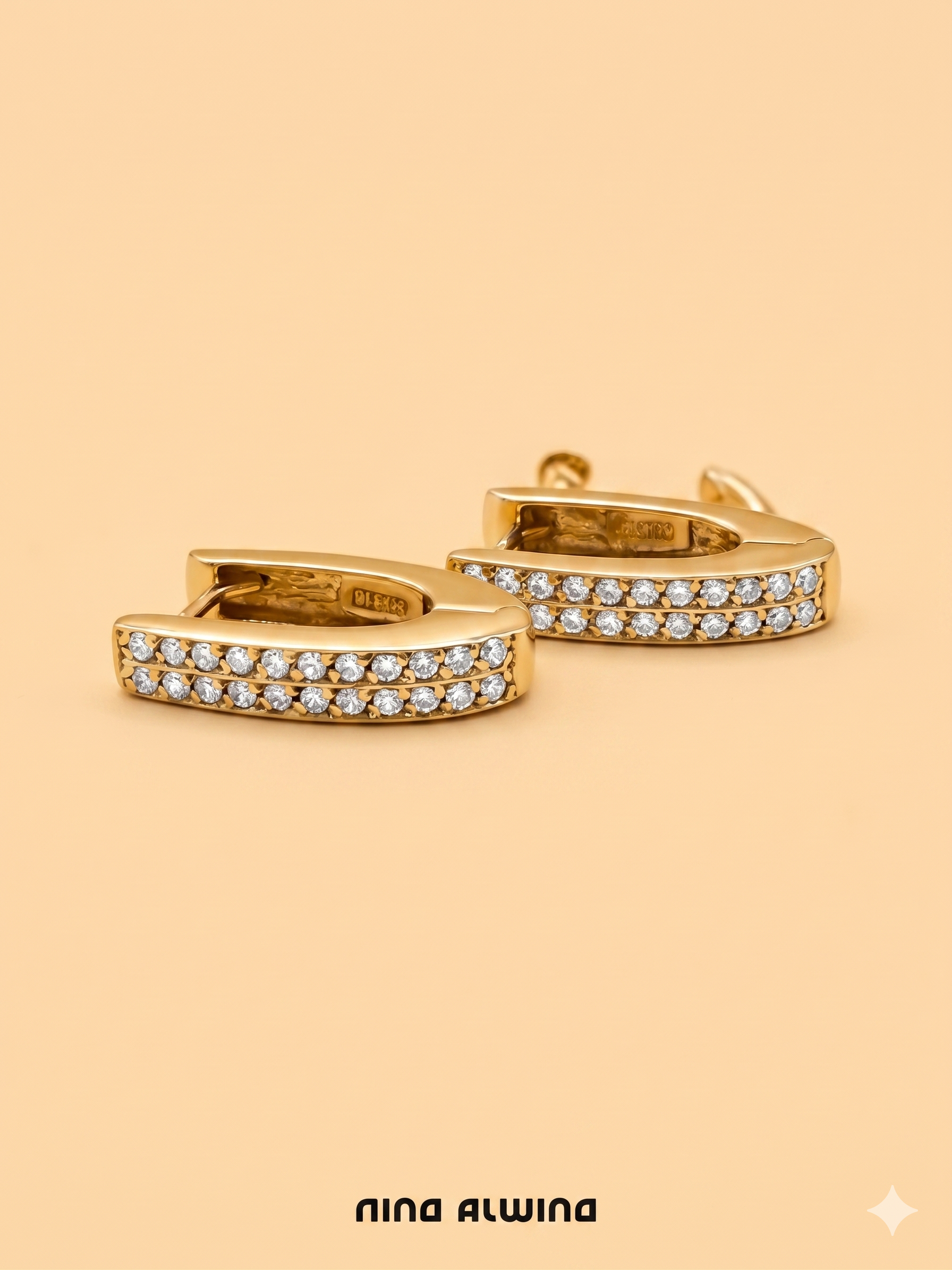 #1086 8k Ohrringe mit Zirkonia - 1.7cm
