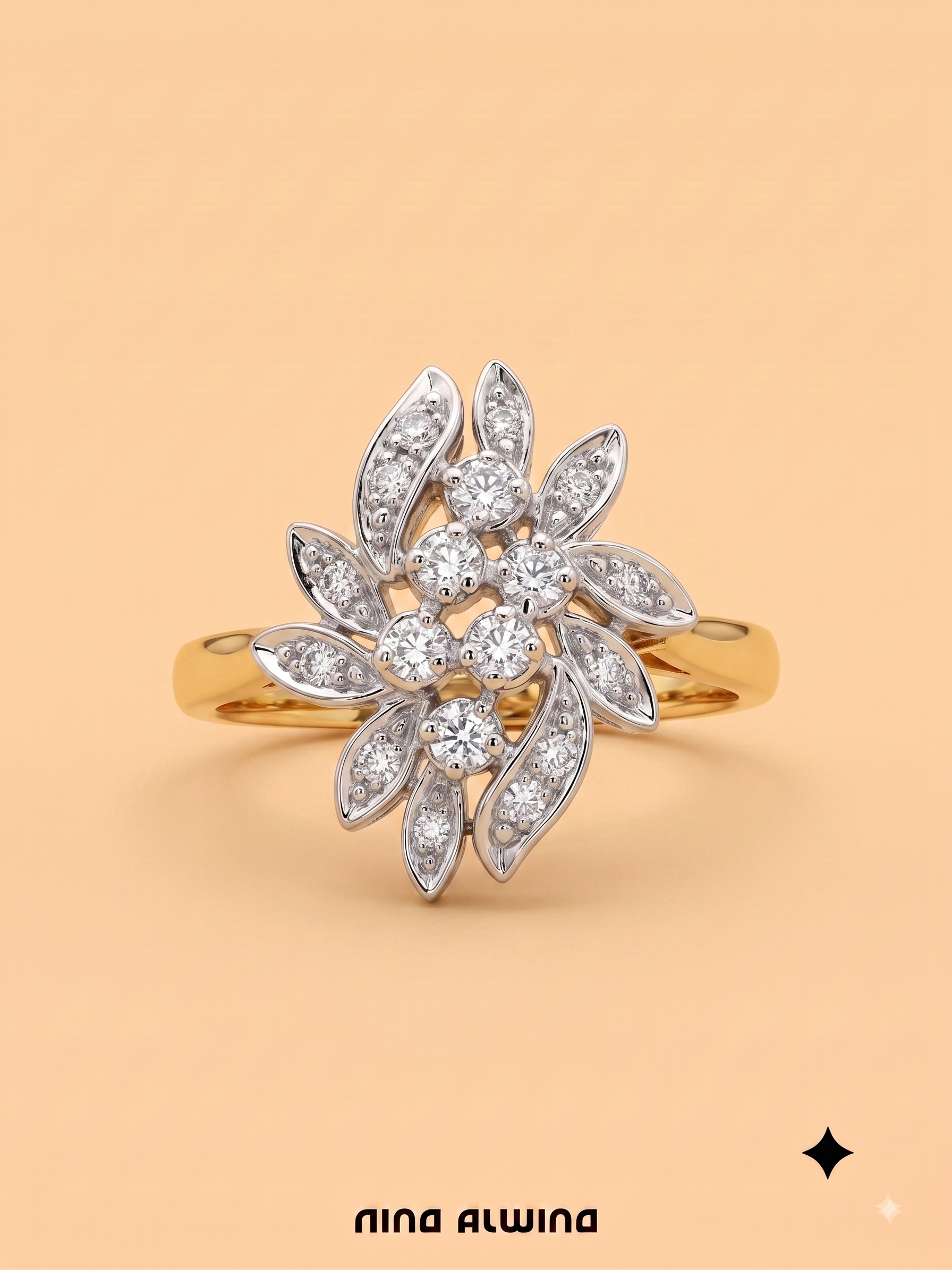#1241 8k Ring mit Diamanten - RG 60