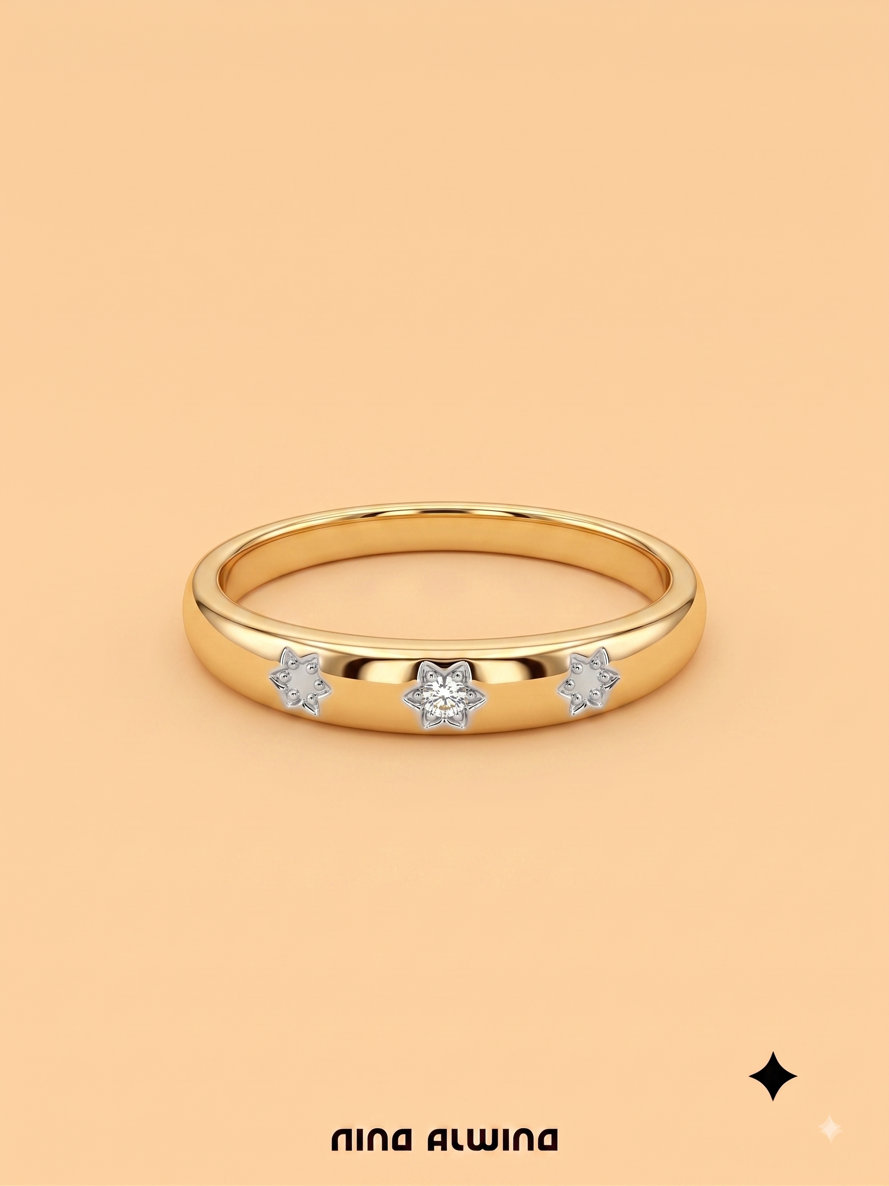 #1207 8k Ring mit Diamant - RG 60