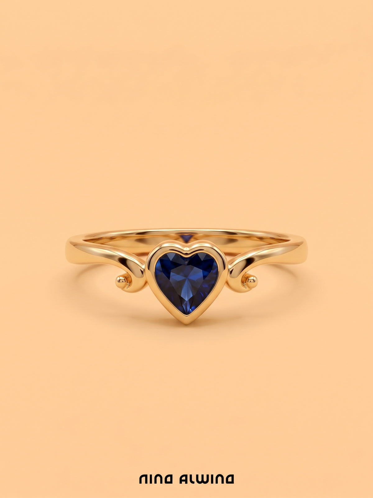 #1400 8k Ring mit Saphir - RG 55.5