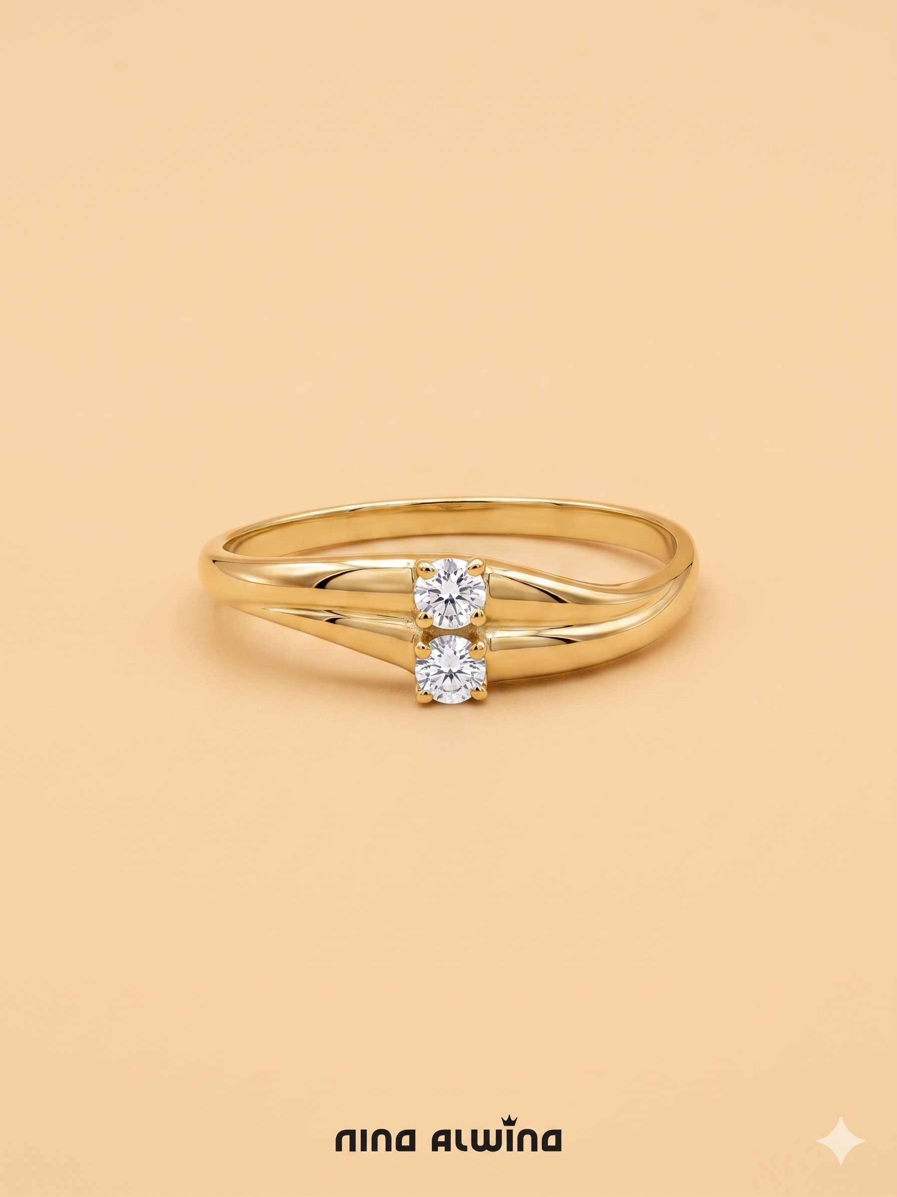 #1076 14k Ring mit Zirkonia - RG 60