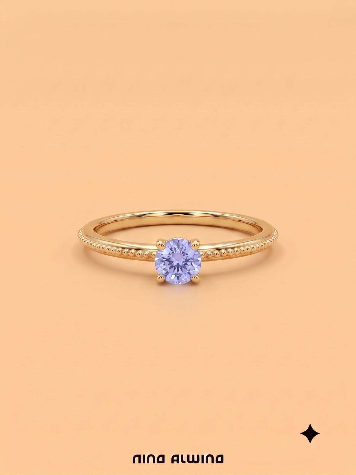 #1325 18k Ring with Tanzanite - Ring Size 60