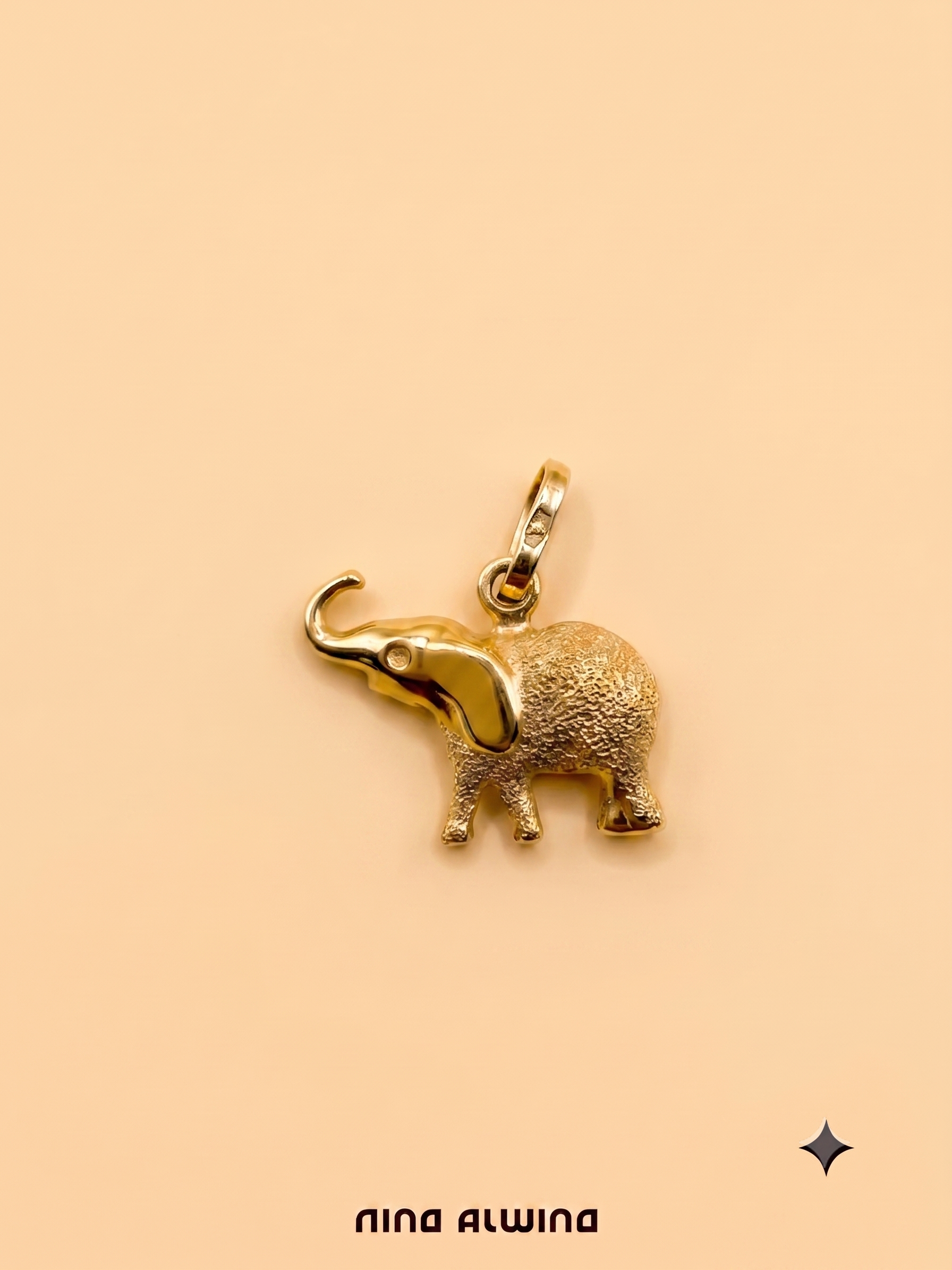 #1153 14k Anhänger Elefant - 1.7cm