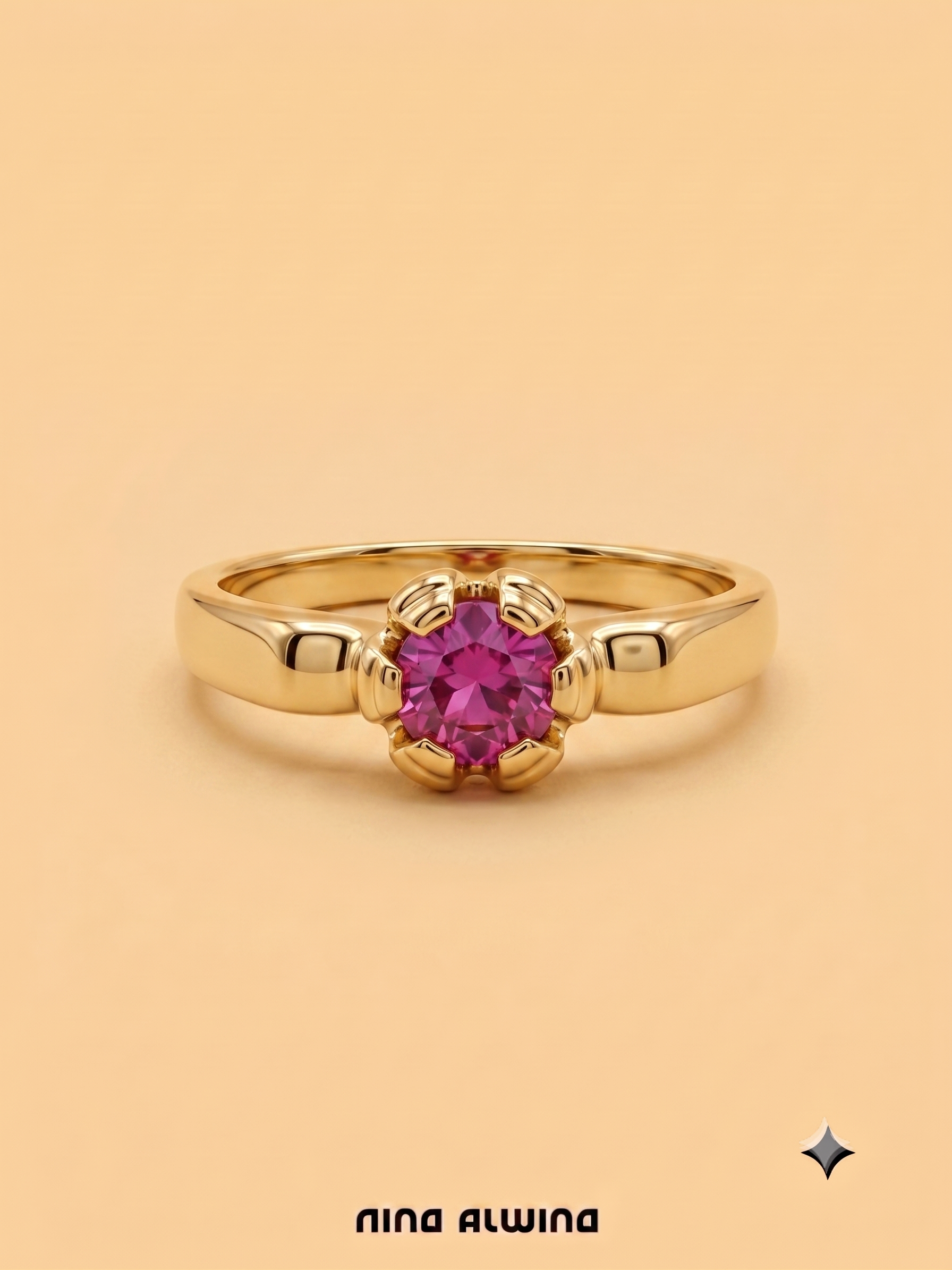 #1104 Massiver 8k Ring mit Rubin - RG 55