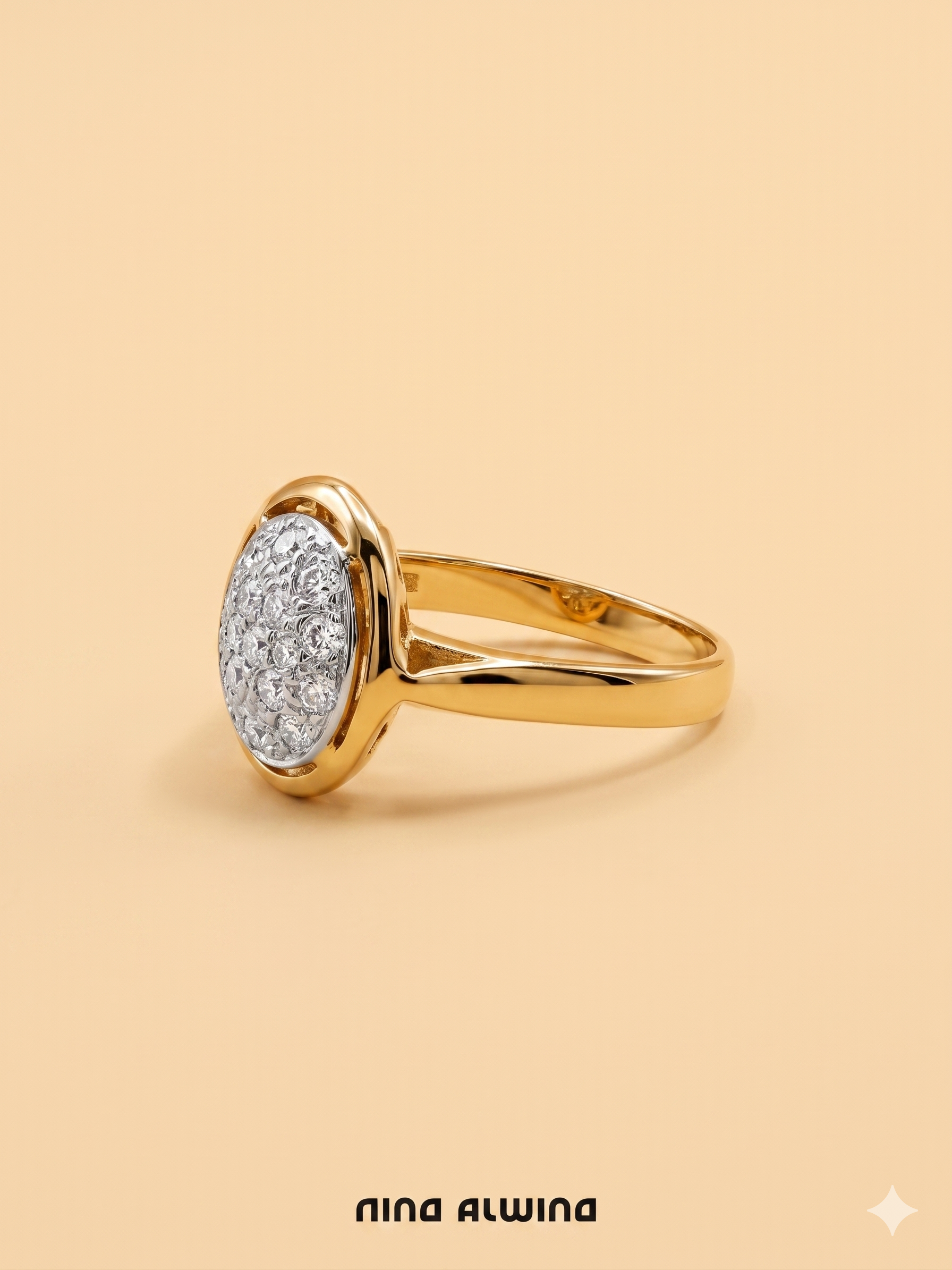 #891 14k Ring mit 17 Saphiren - RG 57