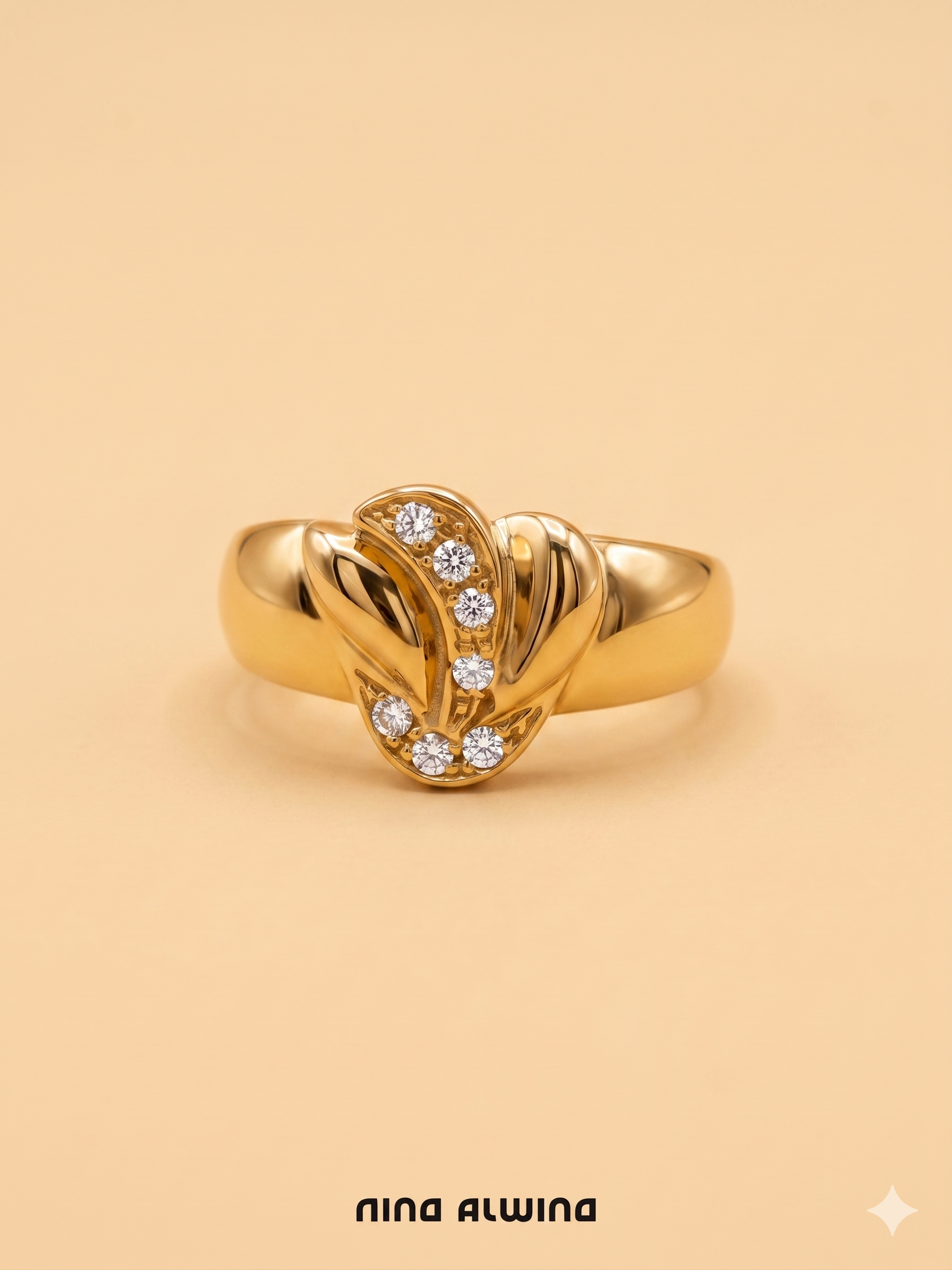 #894 14k Ring mit Zirkonen - RG 61