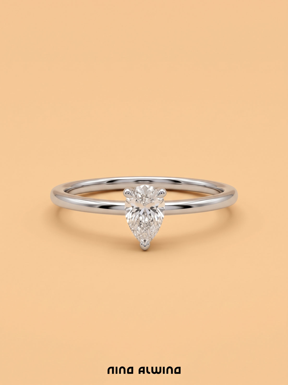 #1424 950 Platin Ring mit Diamant - RG 50