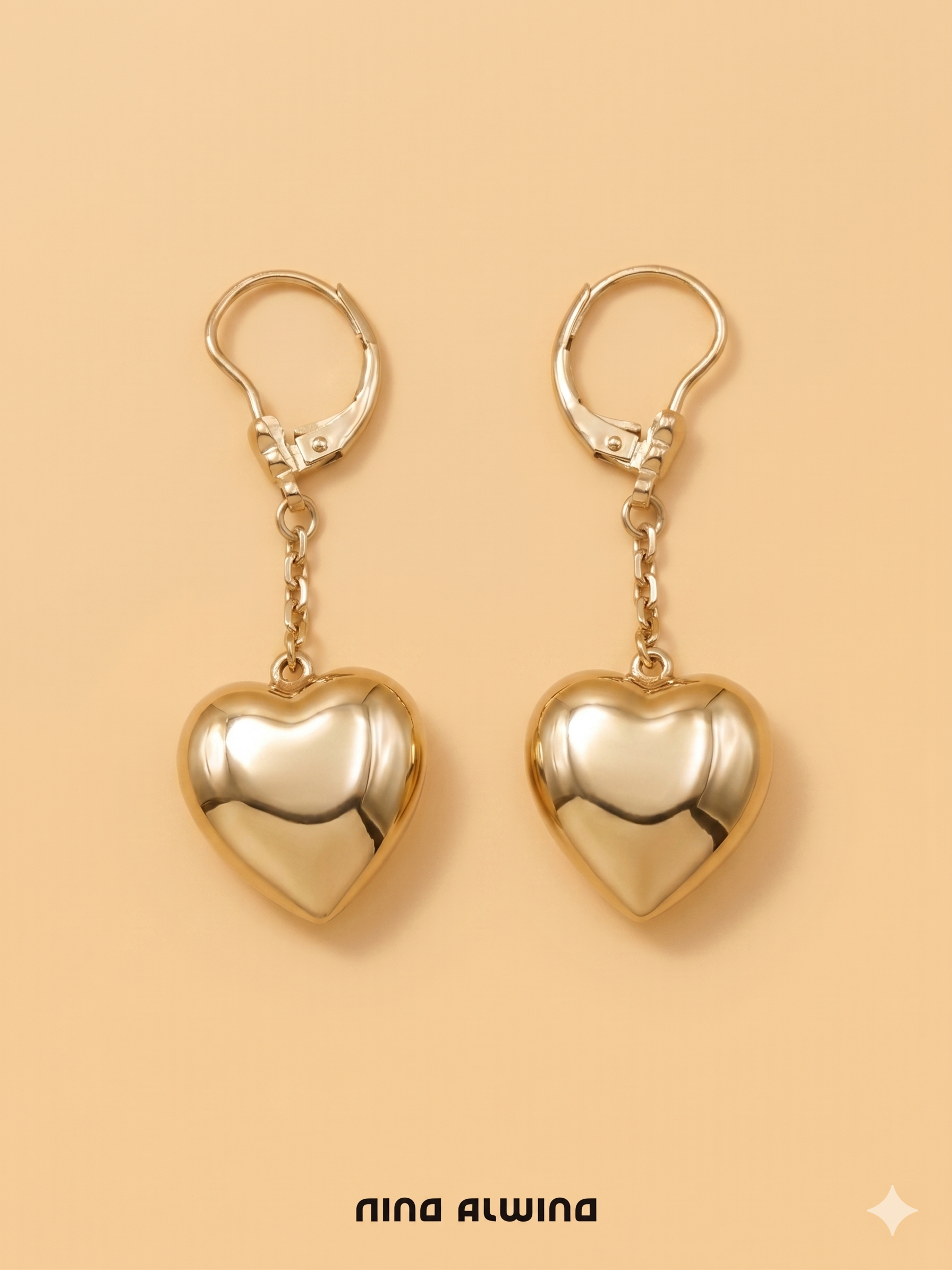 #1088 8k Ohrringe Herz - 4cm