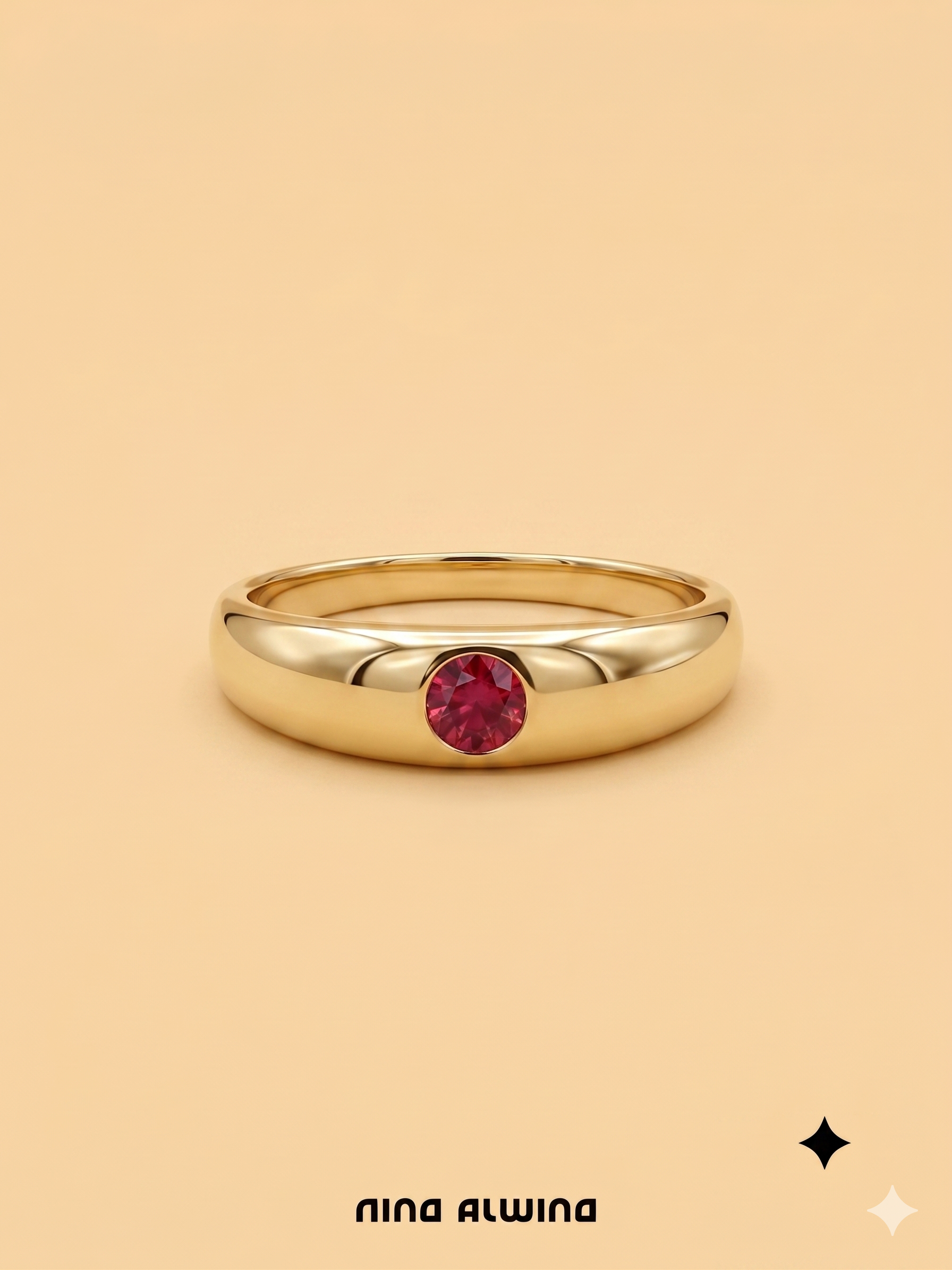 #1098 8k Ring mit Rubin - RG 62