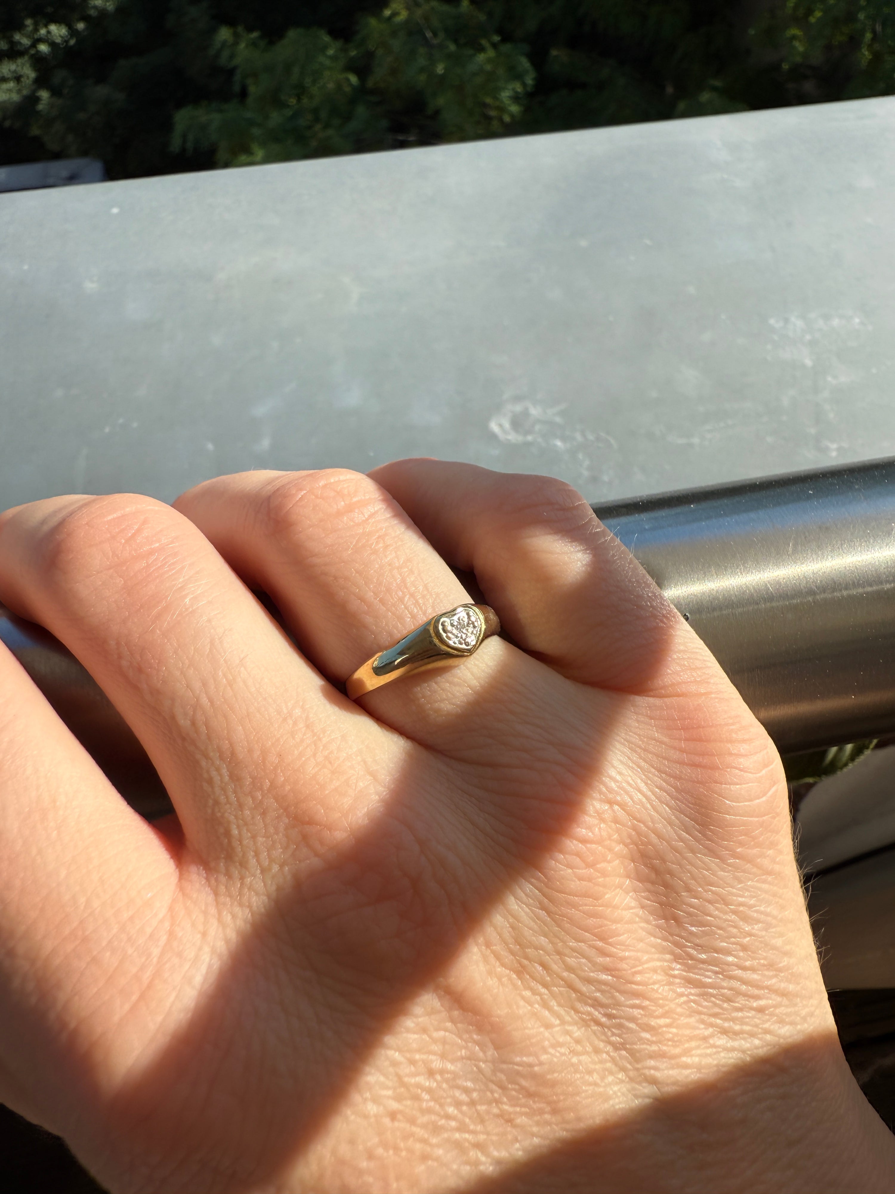 #14 Chunky Herzring mit Diamant - RG 54