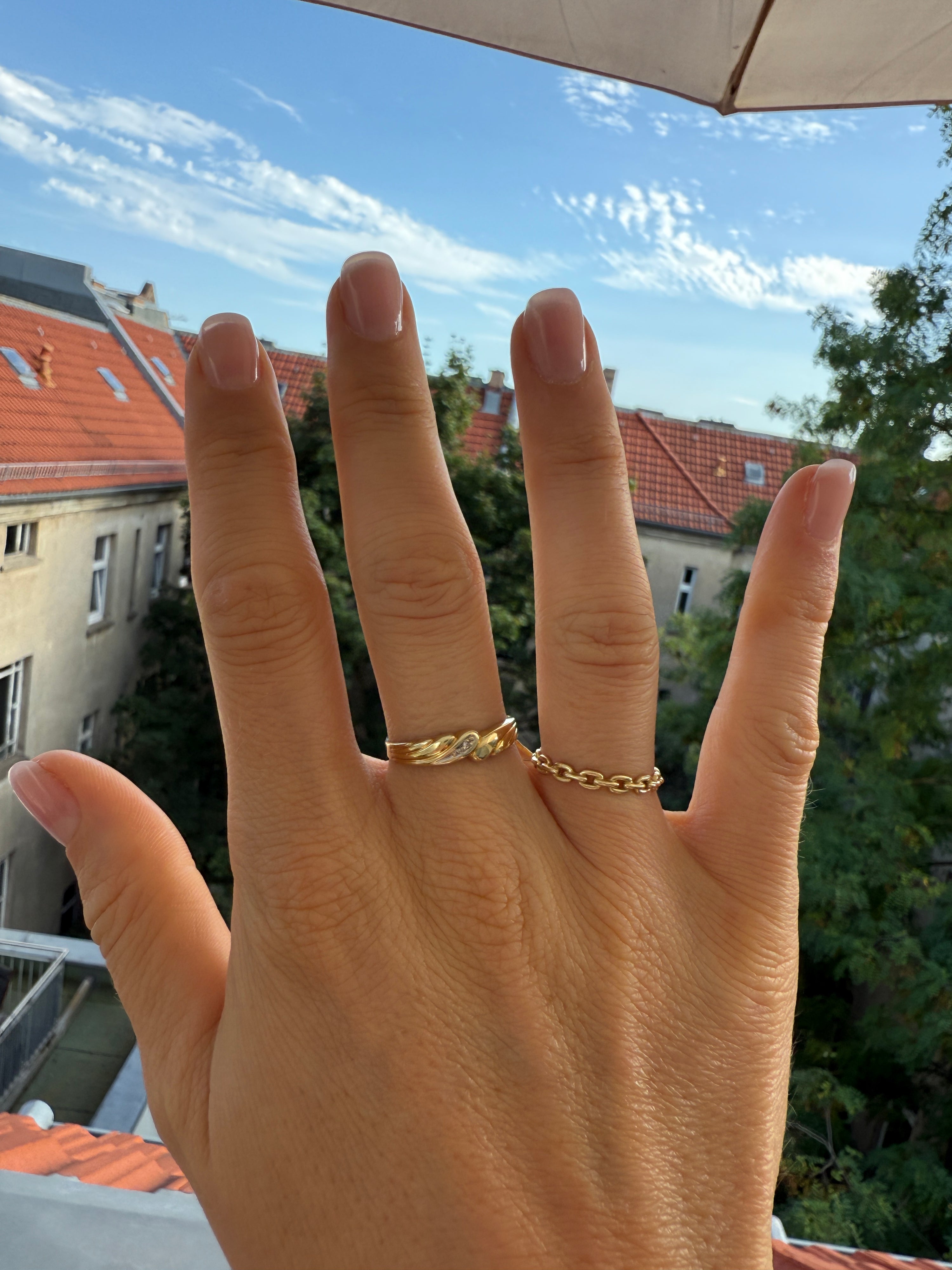 #90 8k Ring mit Diamant - RG 57