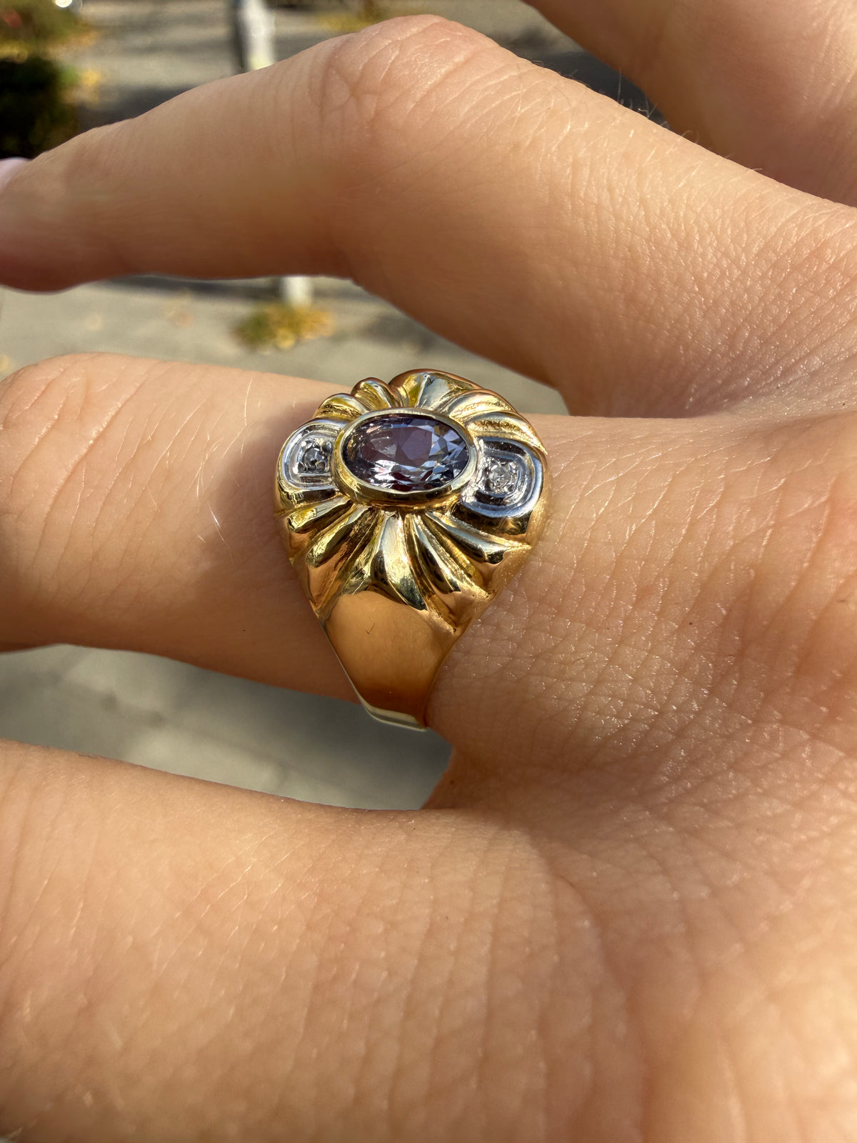 #958 8k Ring mit Tansanit & Diamant - RG 58