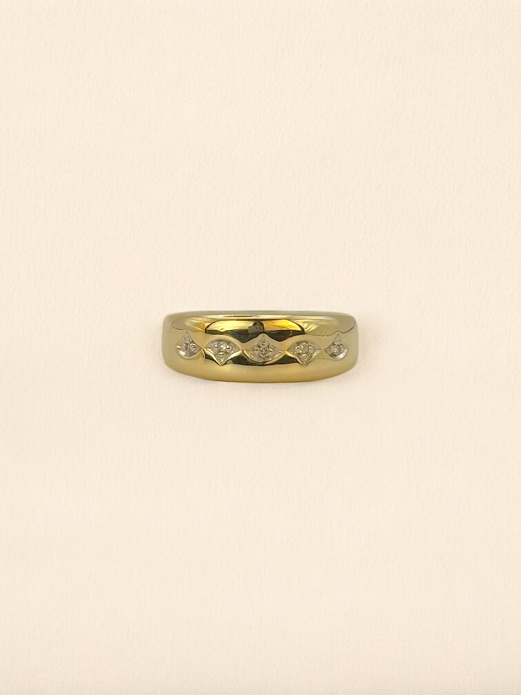 #6 Ring mit 5 Diamanten - RG 54