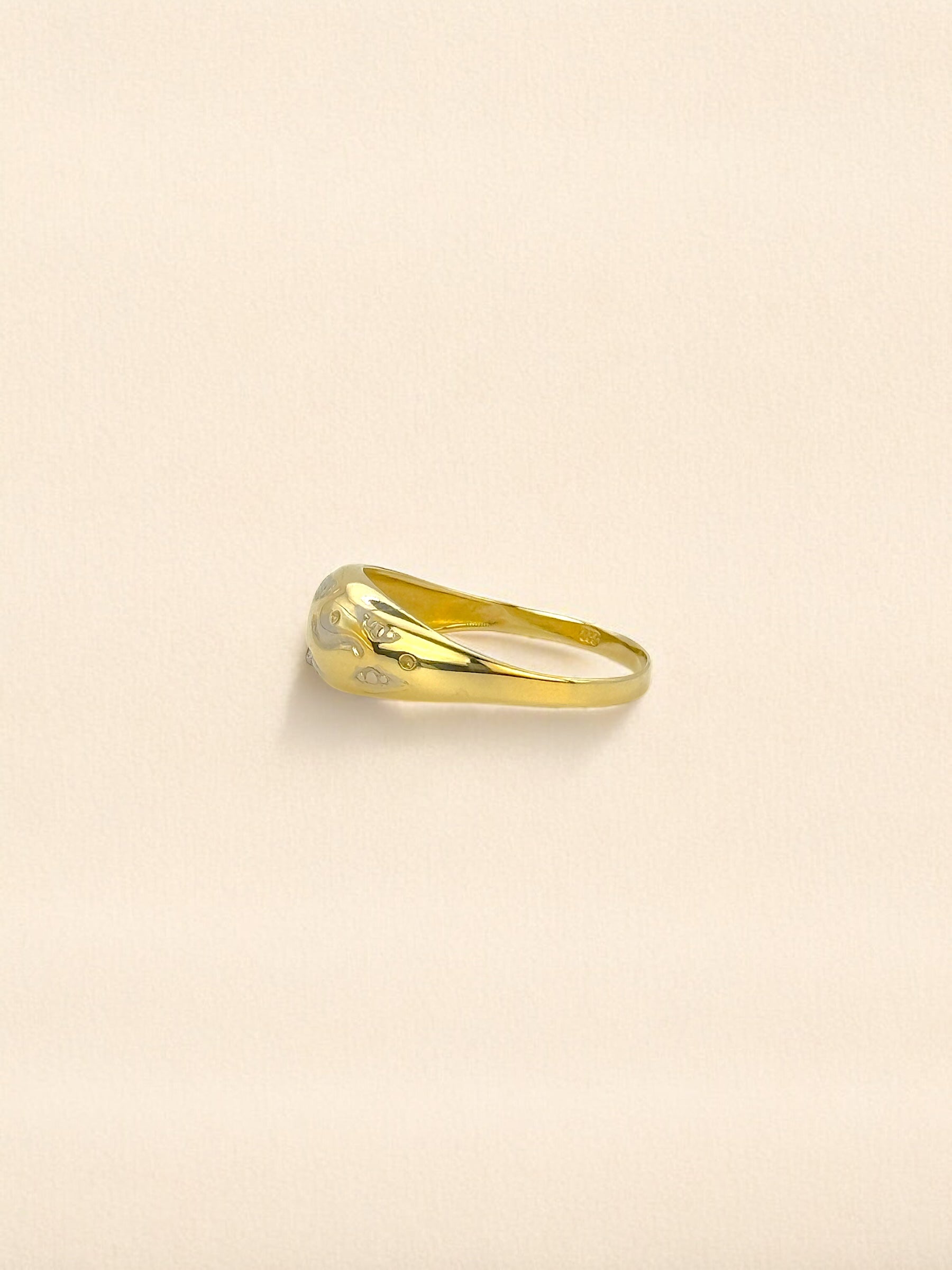 #14 Chunky Herzring mit Diamant - RG 54