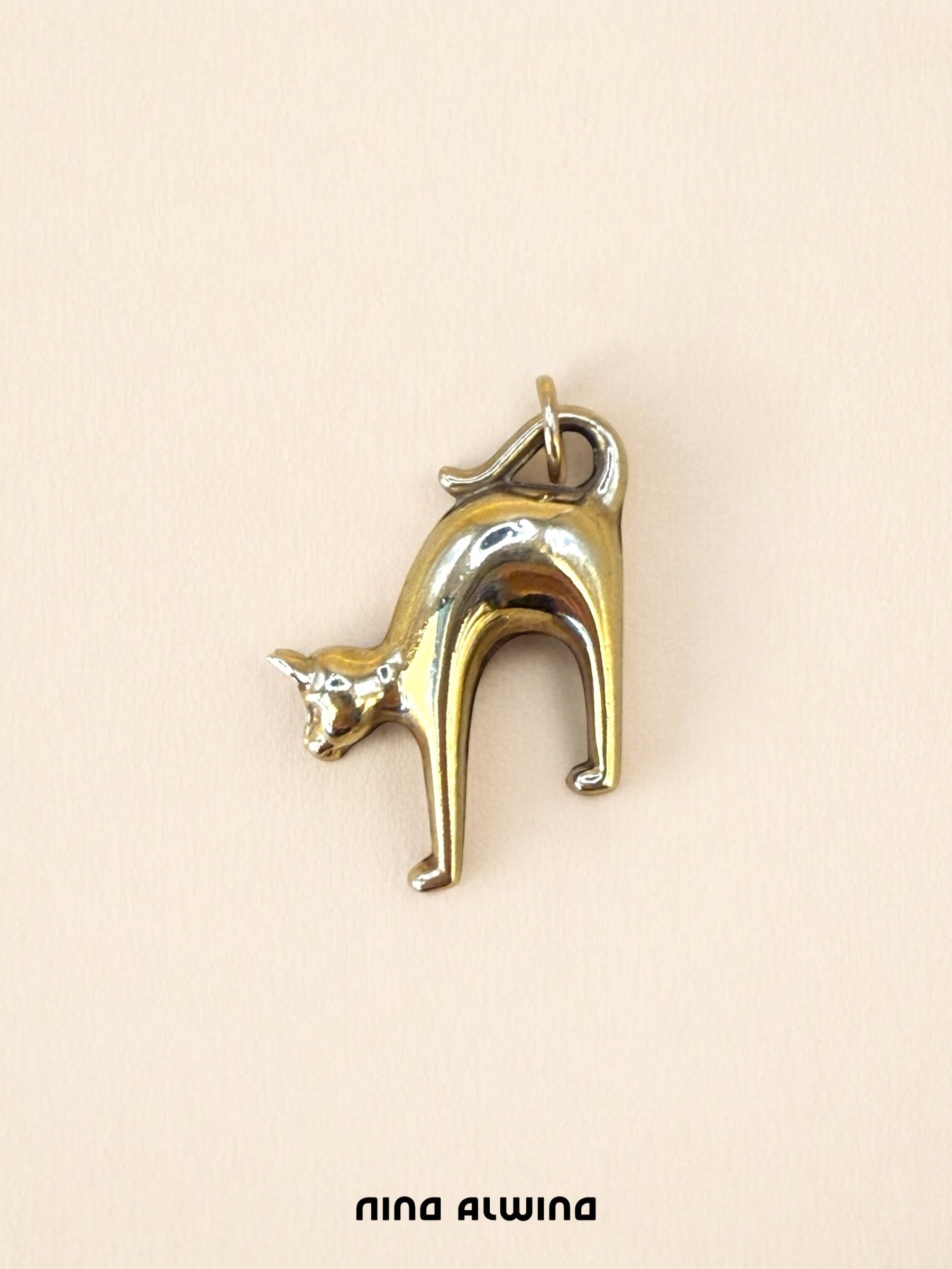 #35 Cat Anhänger 9k massives Gold