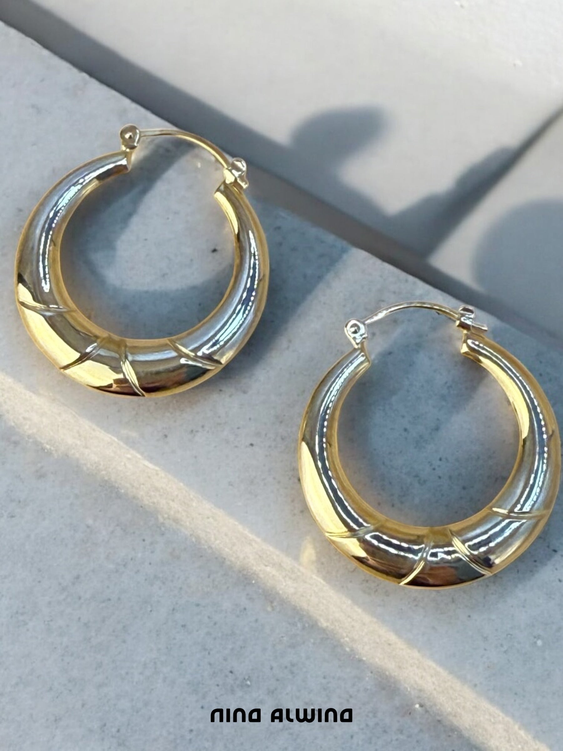 #52 Creolen 8k Gelbgold 2,5cm