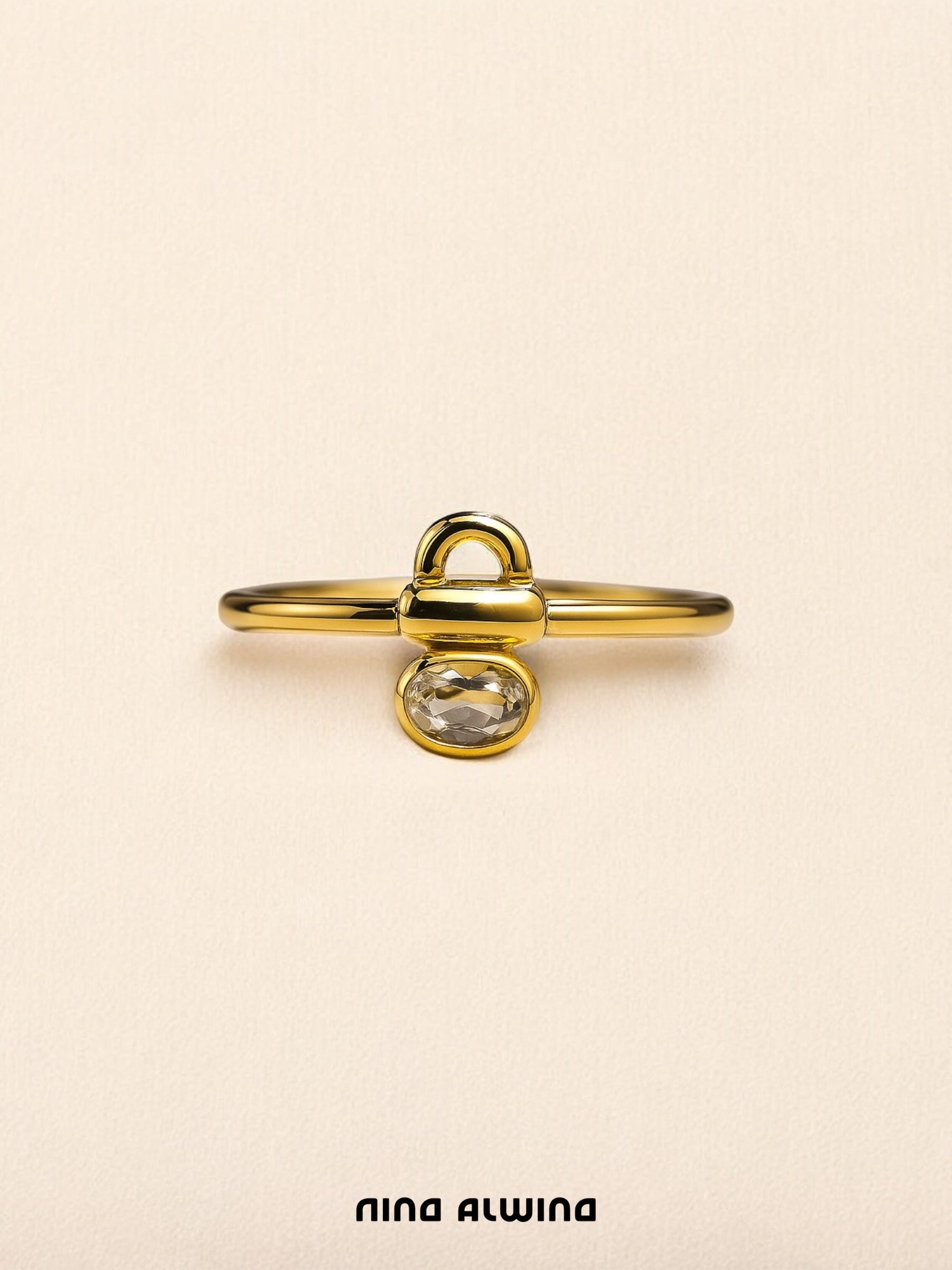 #16 14k Ring mit Edelstein - RG 54