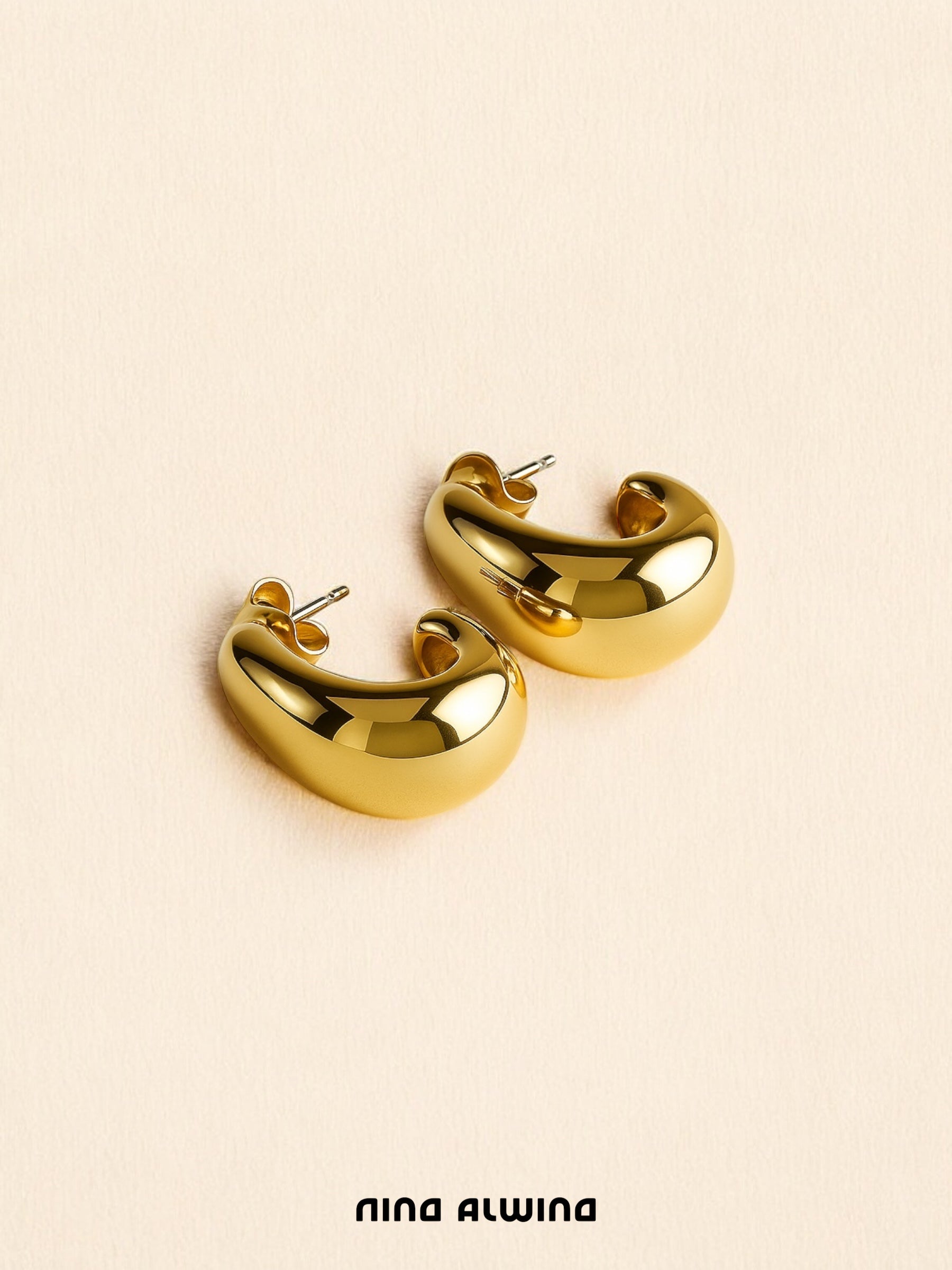 #21 Ohrringe Tropfenform 8k massives Gold 1,9cm