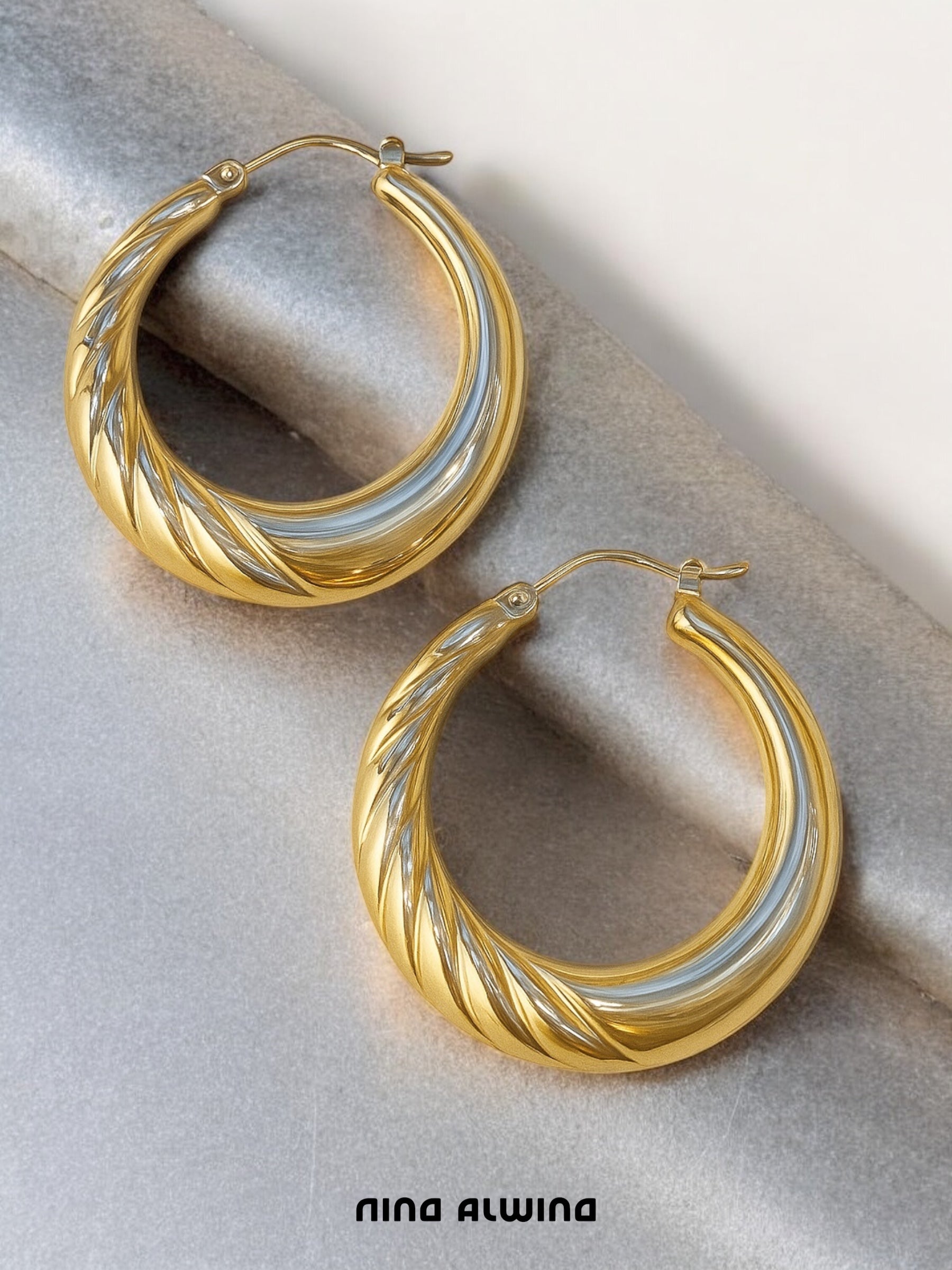 #51 Creolen 8k Gelbgold 2,8cm