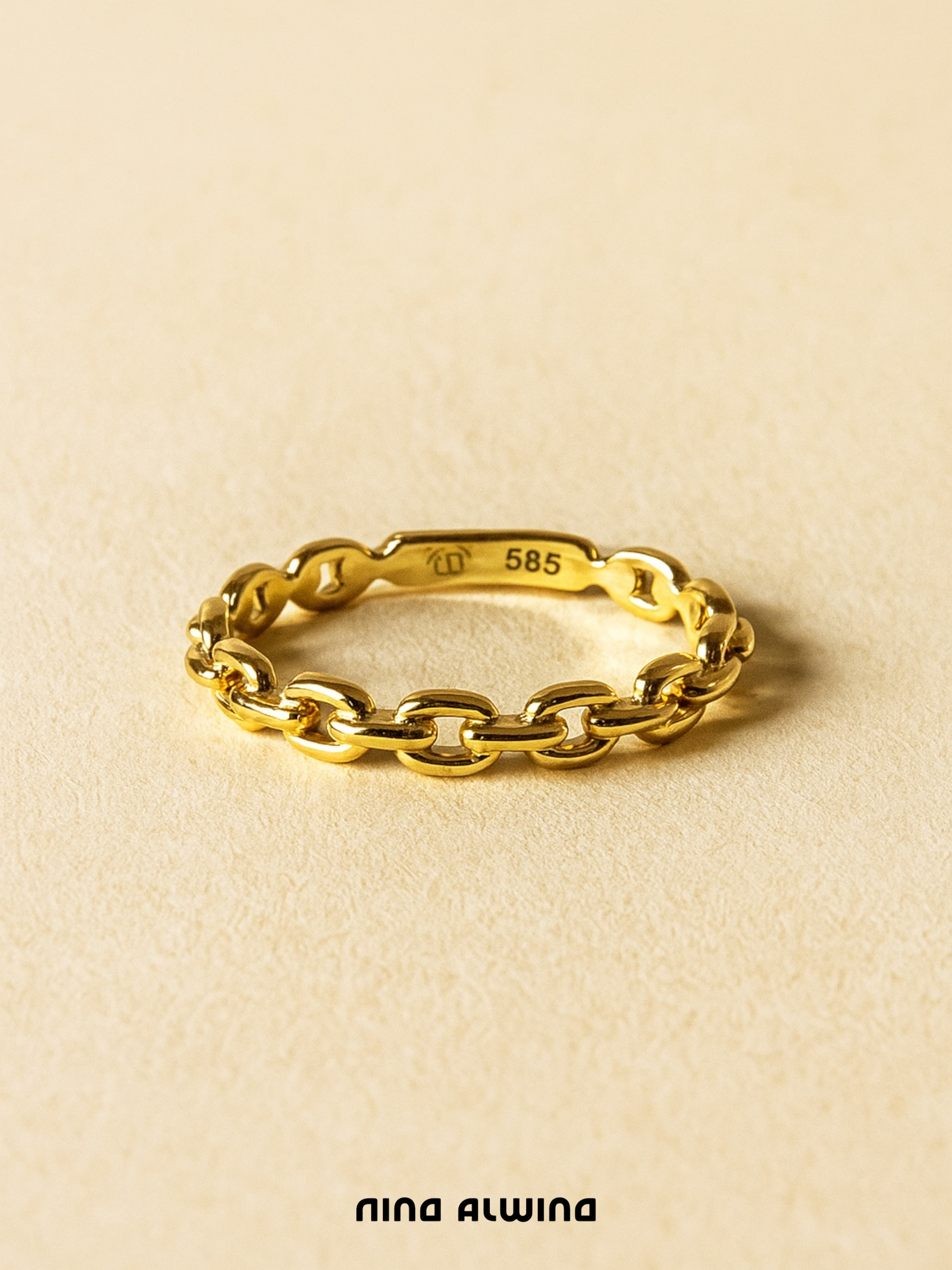 #70 14k Ring in Kettenoptik - RG 53