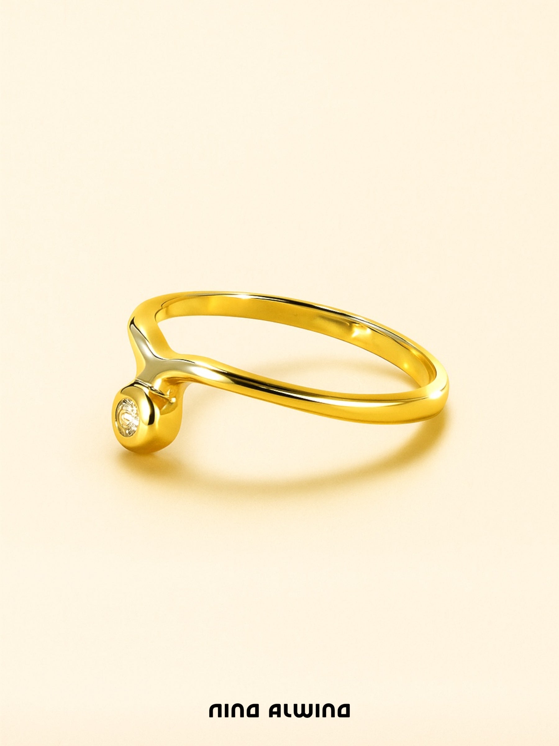 #84 8k Ring mit Diamant - RG 53