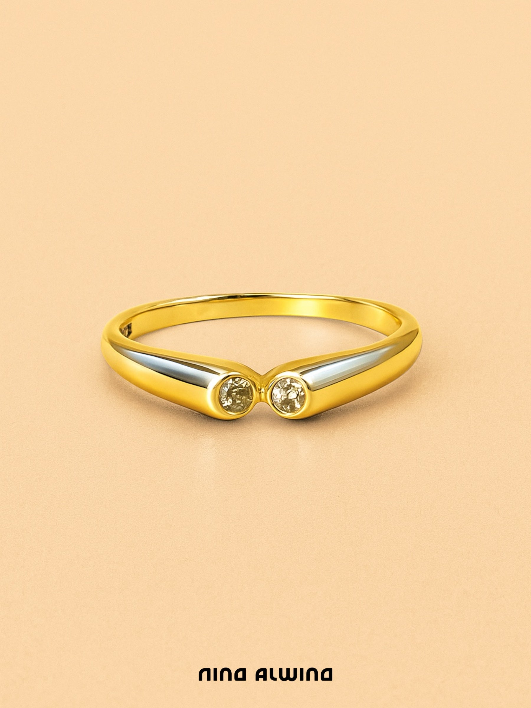 #81 8k Ring mit Zirkon - RG 55,5