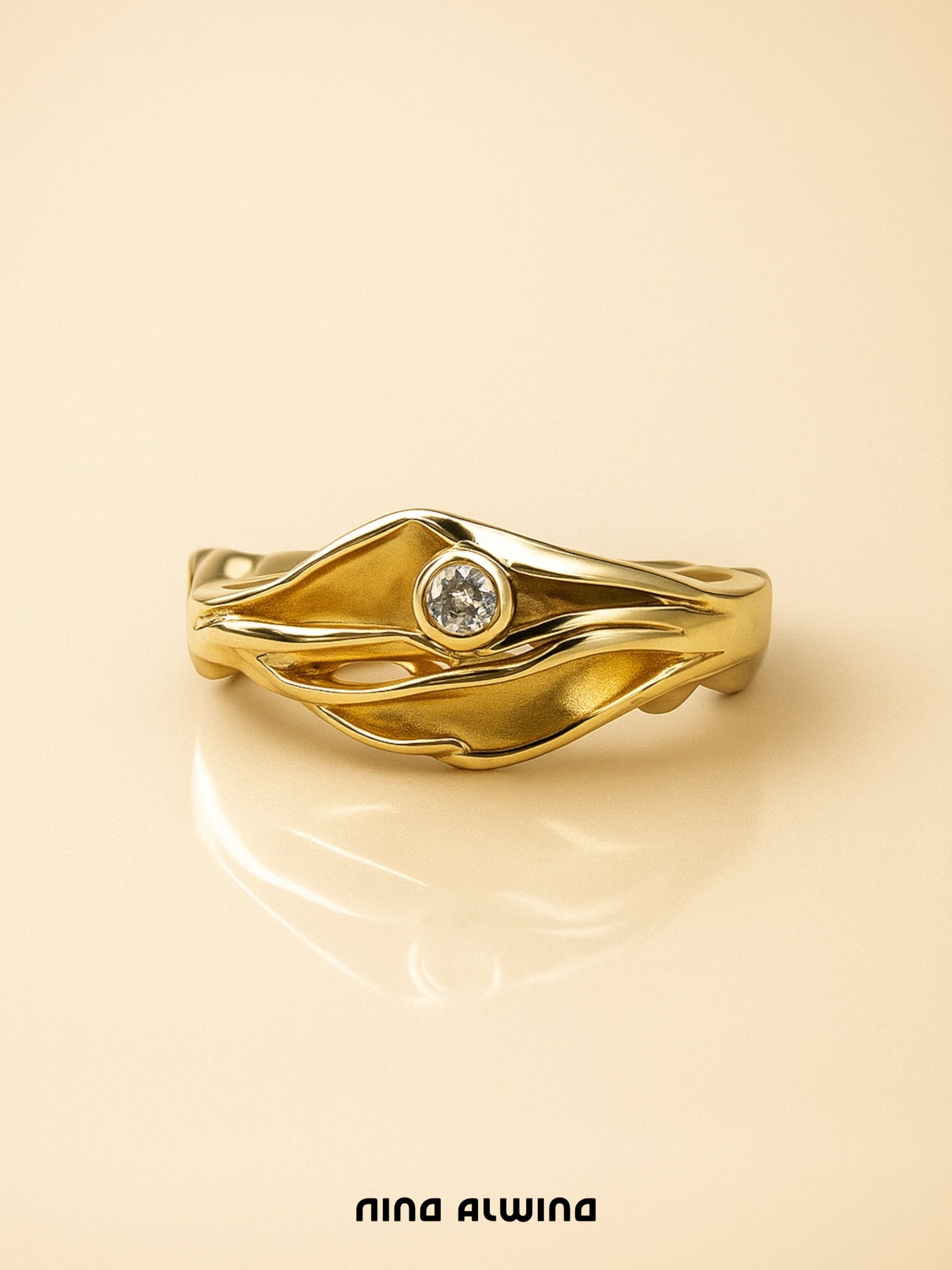 #92 8k Chunky Vintage Ring mit Diamant - RG 56