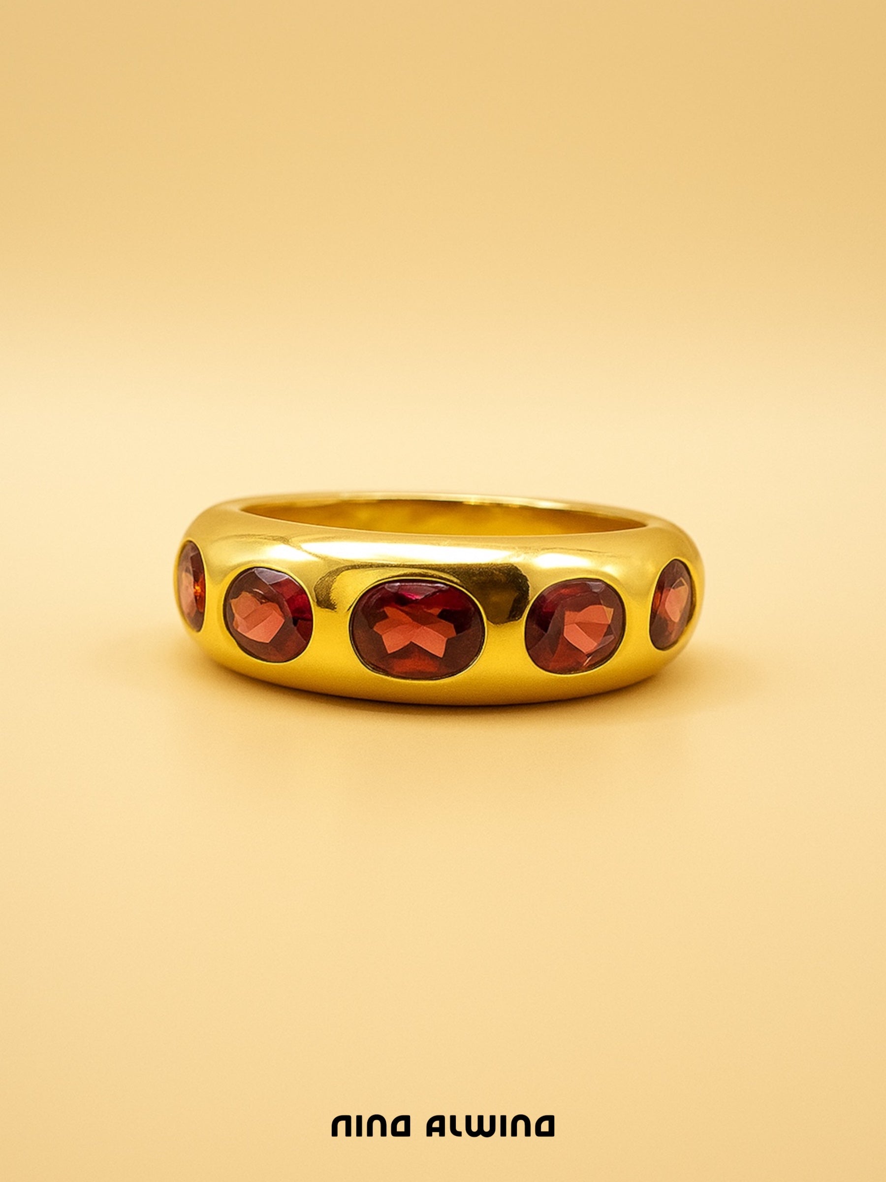 #110 9k Chunky Granat Ring - RG 54