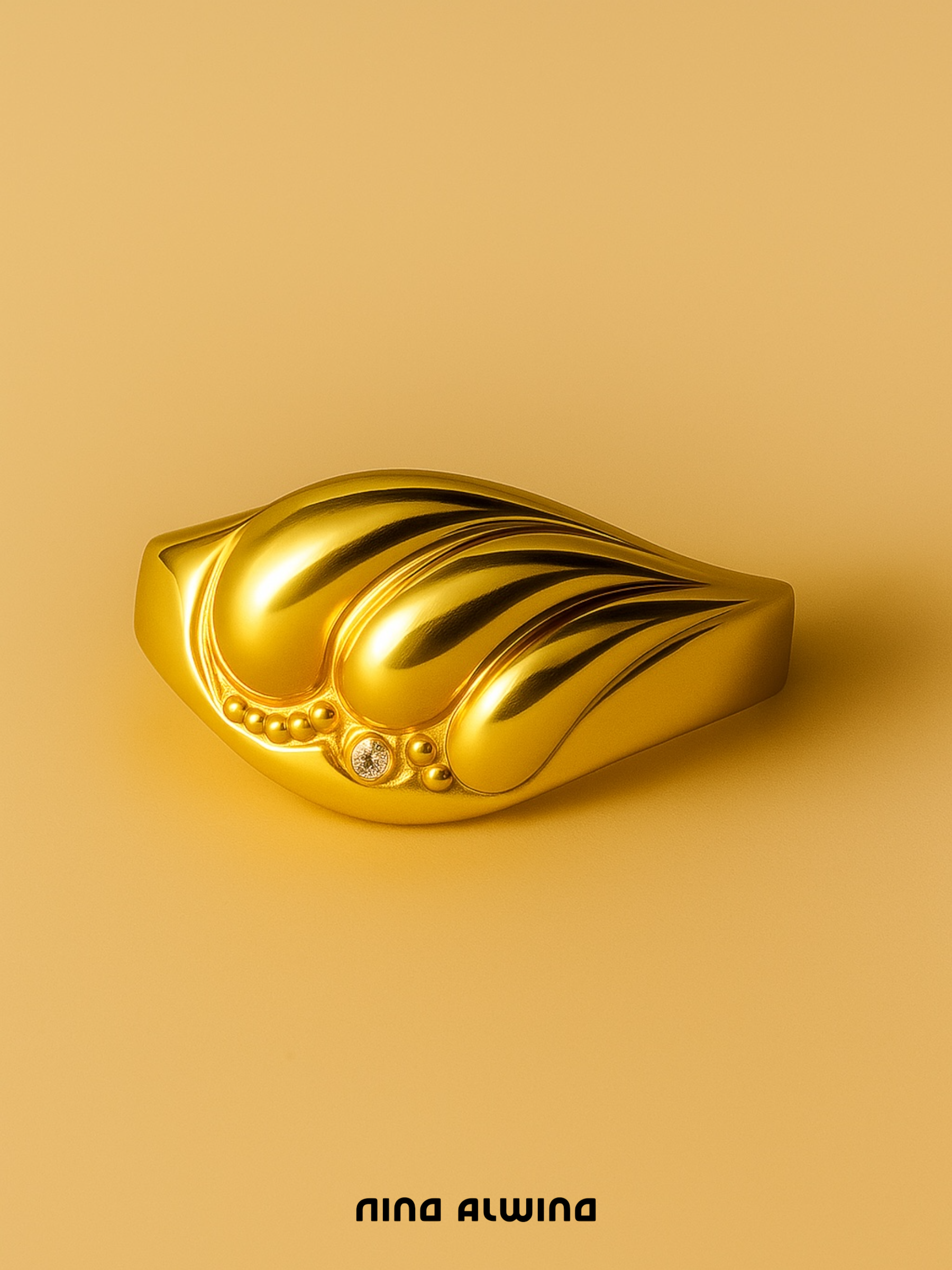 #54 8k Chunky Ring mit Diamant - RG 56