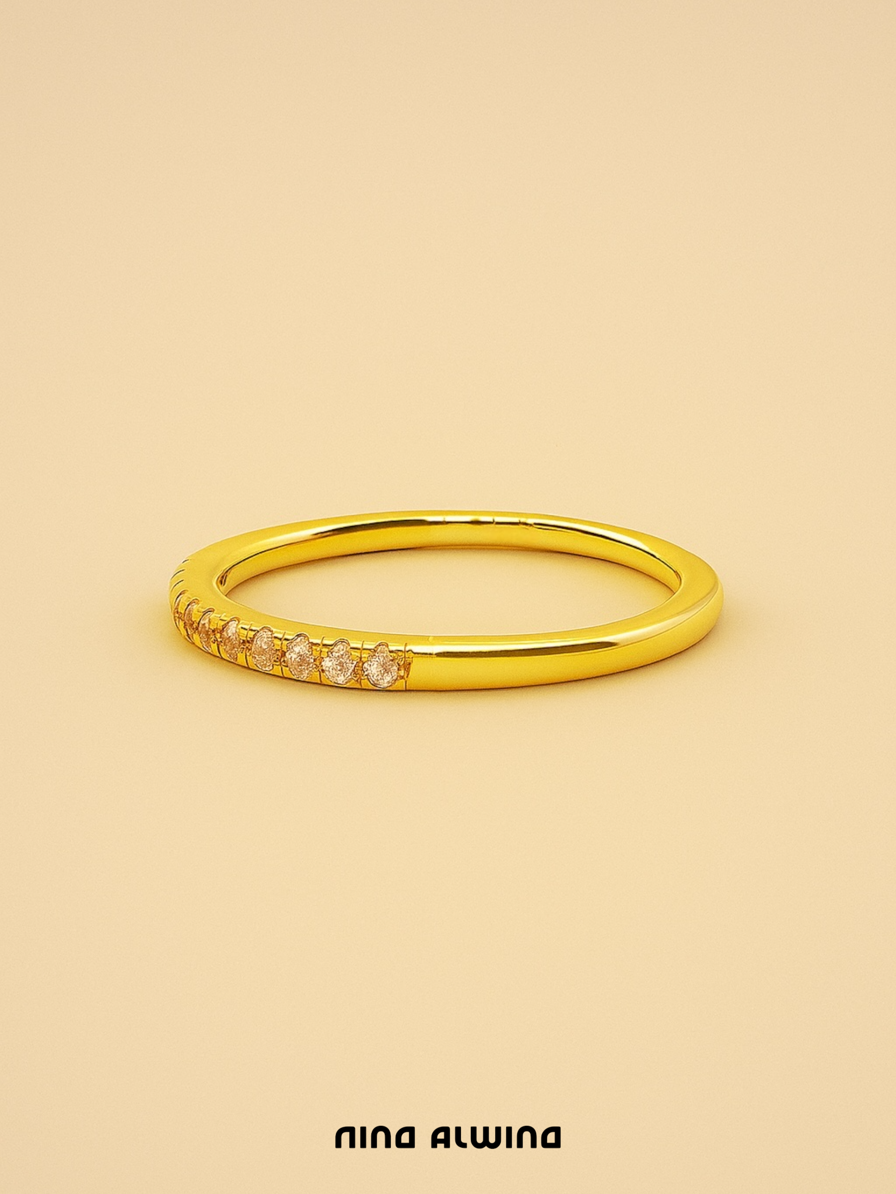 #175 9k Bandring mit Diamanten - RG 53