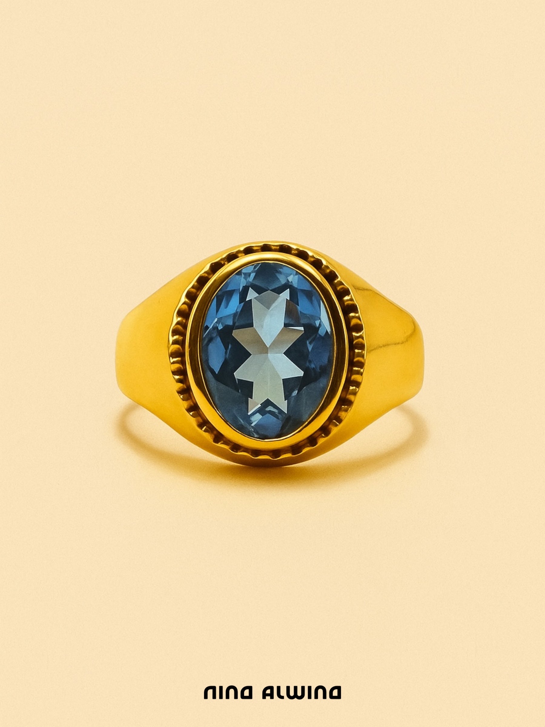 #185 8k Ring mit blauem Topas - RG 58