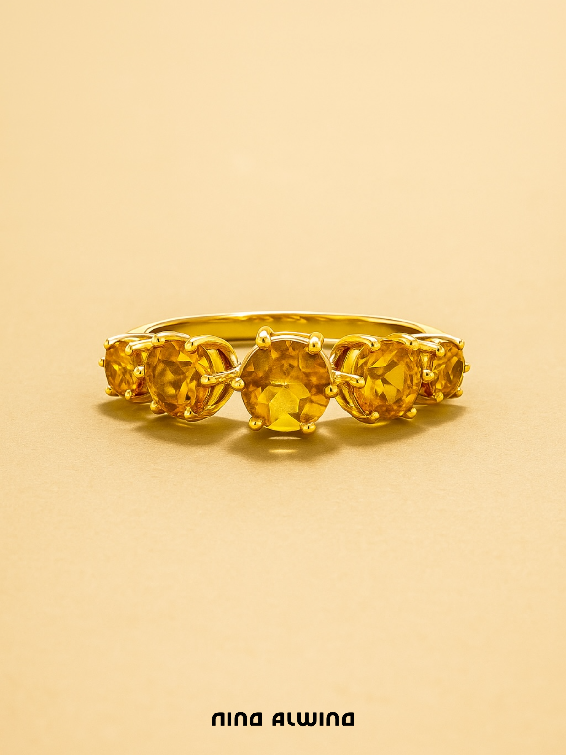 #206 9k Ring mit Citrin - RG 60