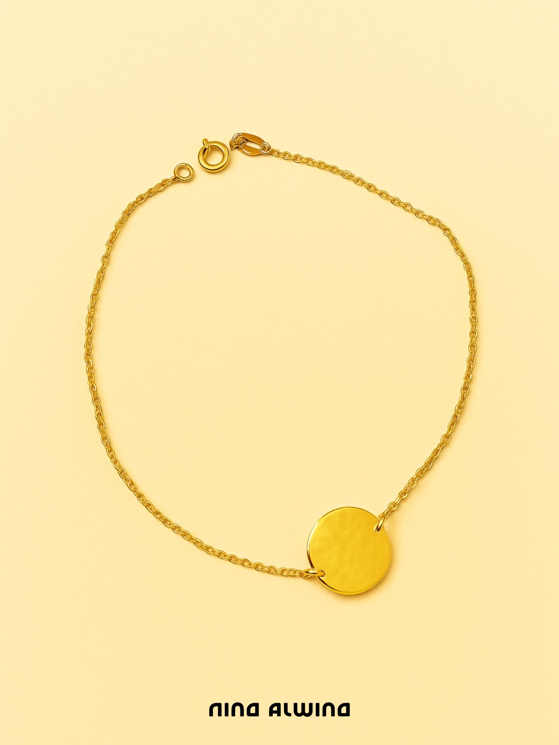 #208 14k Armband mit Plättchen - 18 cm