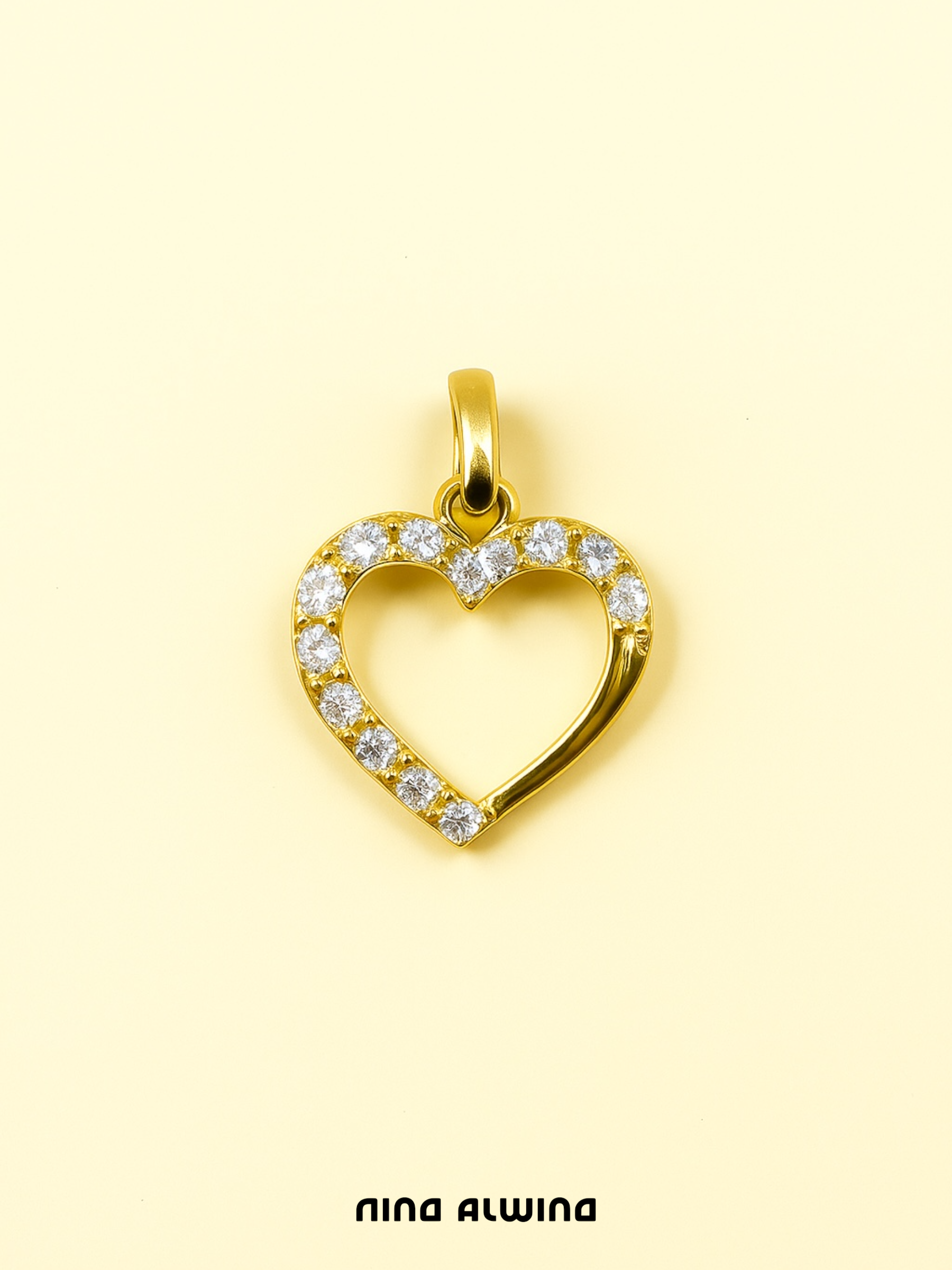 #212 8k Anhänger Herz mit Zirkon - 1,5cm