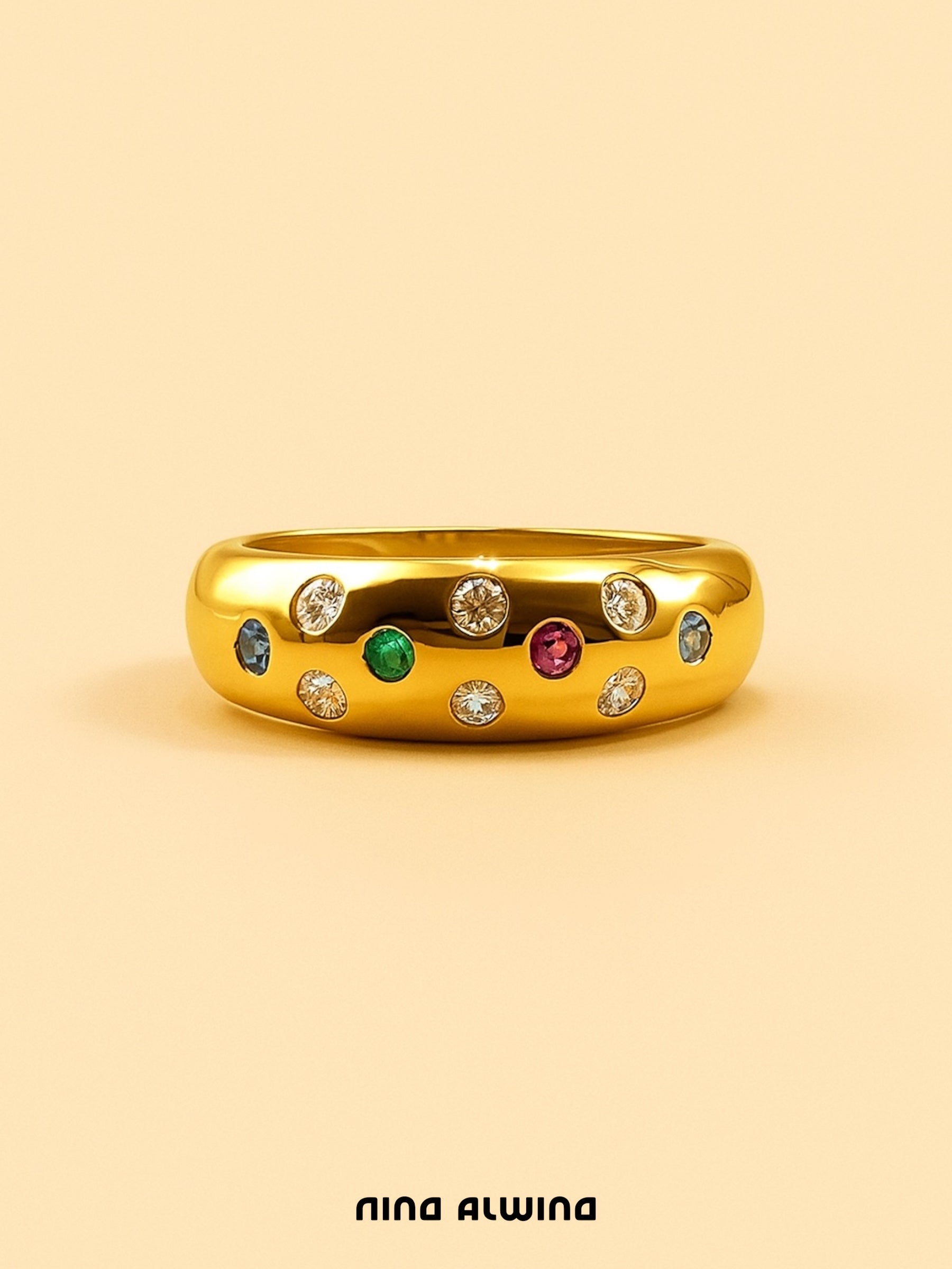 #237 8k Ring mit bunten Steinen - RG 49,5