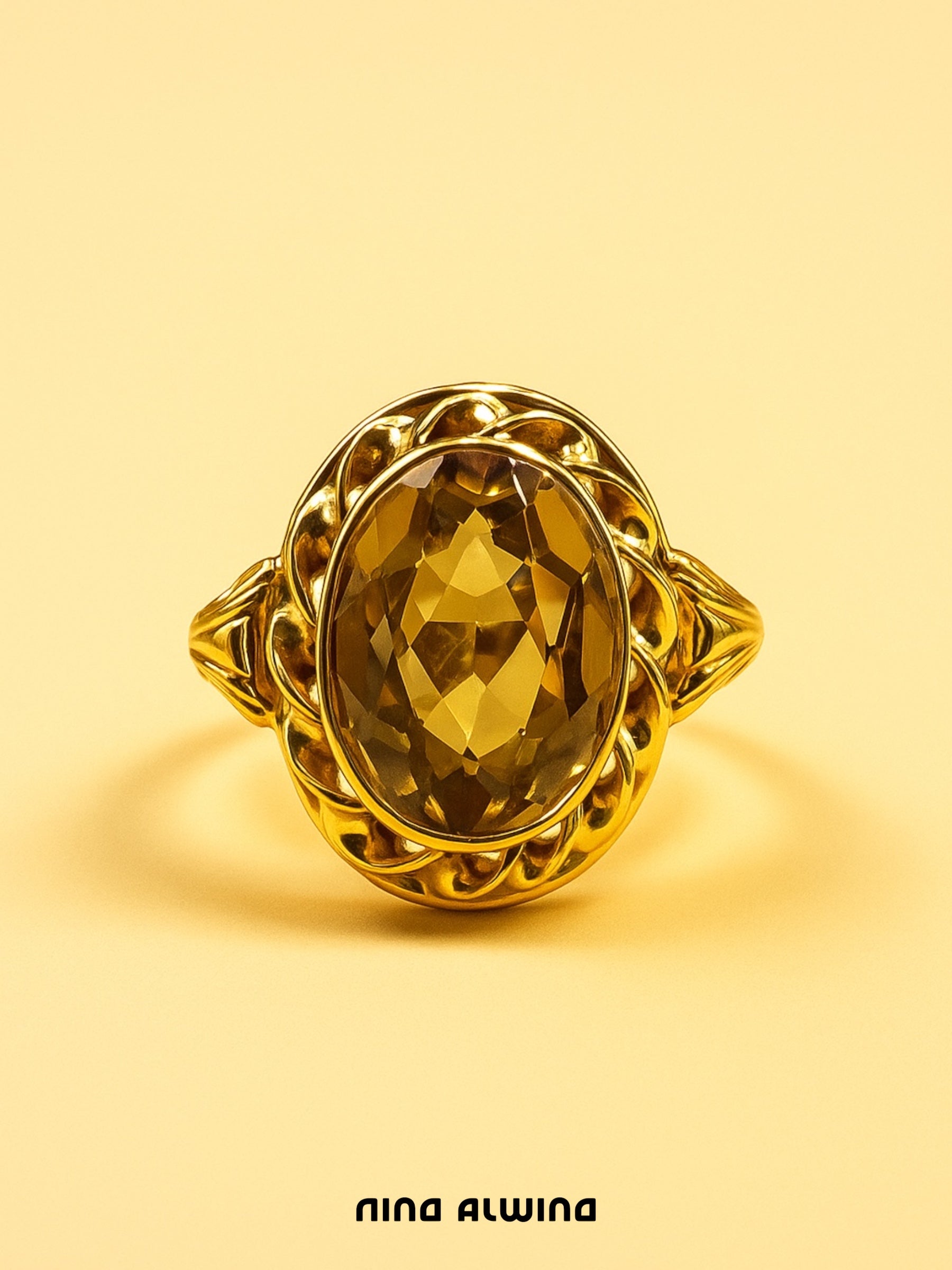 #261 8k Ring mit Citrin - RG 56